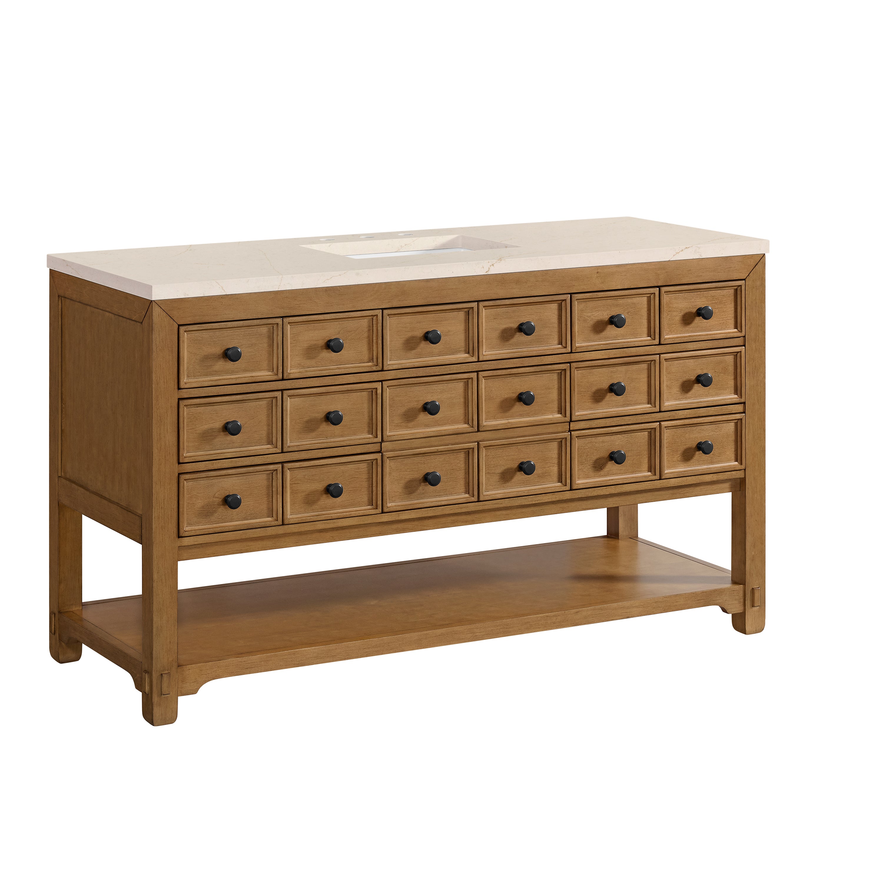 James Martin Malibu 60" Single Vanity in Amber Birch with 3cm Countertop