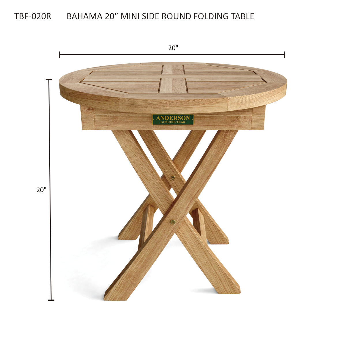 Bahama 20" Mini Side Round Folding Table
