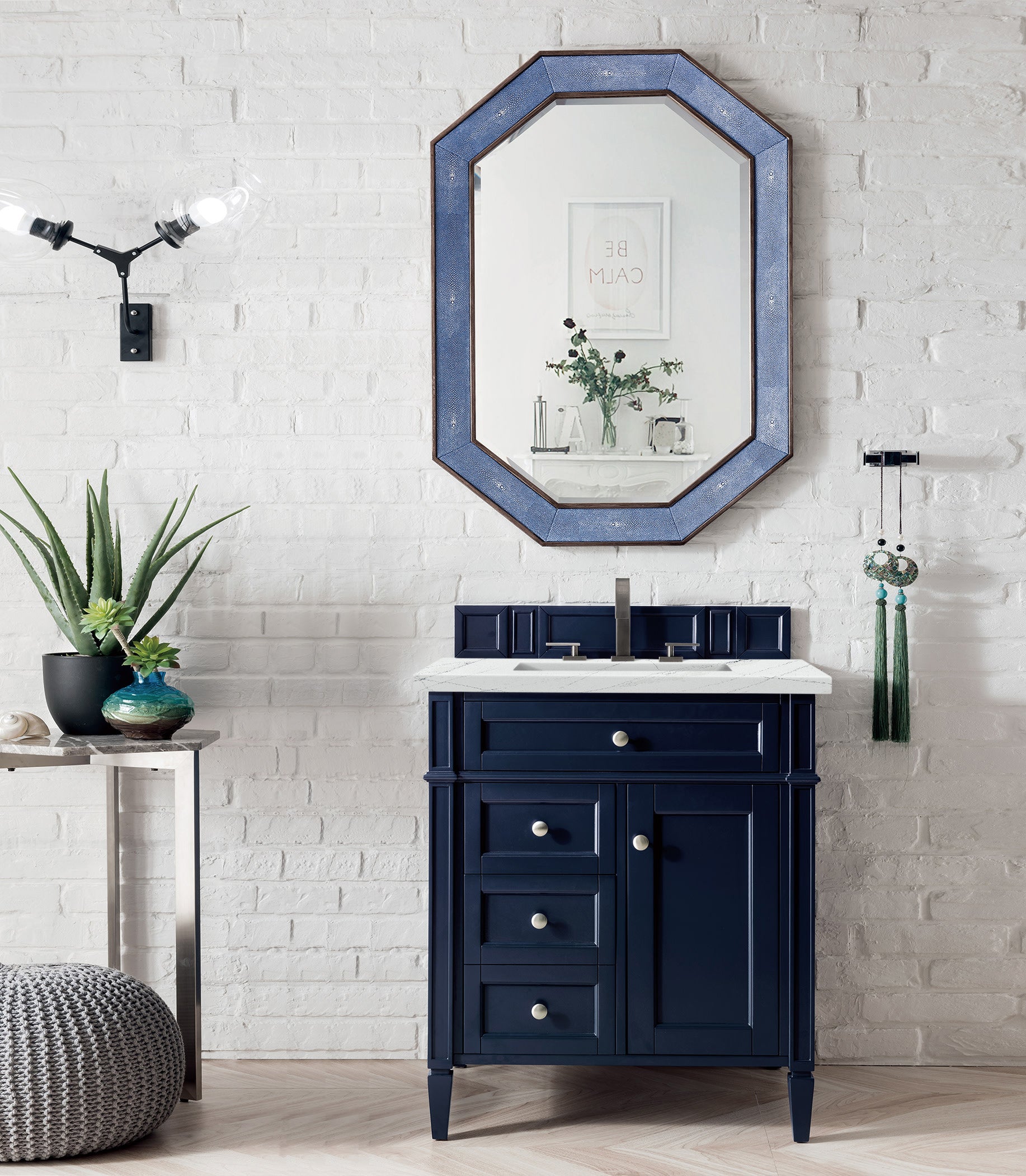 James Martin Brittany 30" Single Vanity in Victory Blue with 3cm Countertop