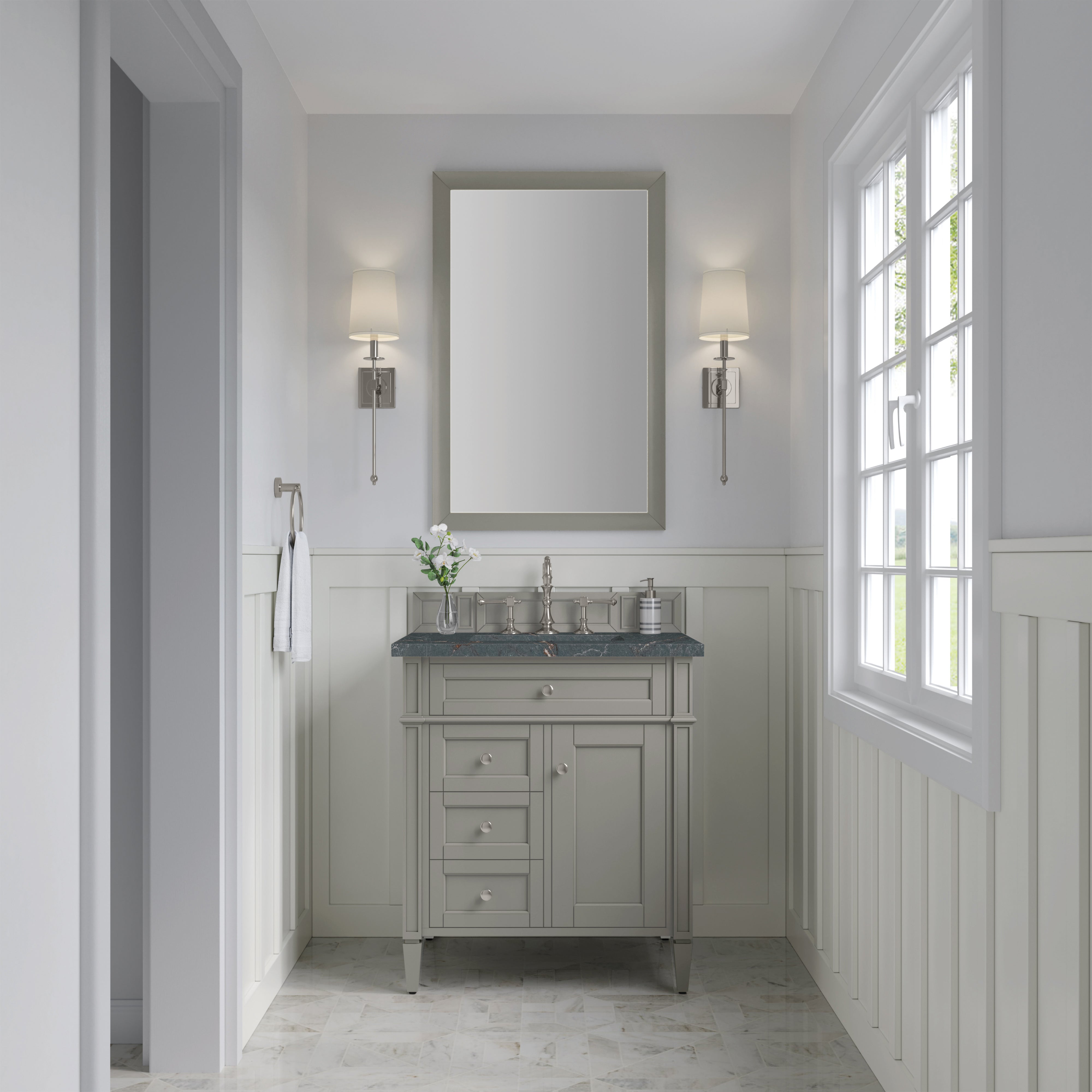 James Martin Brittany 30" Single Vanity in Urban Gray with 3cm Countertop