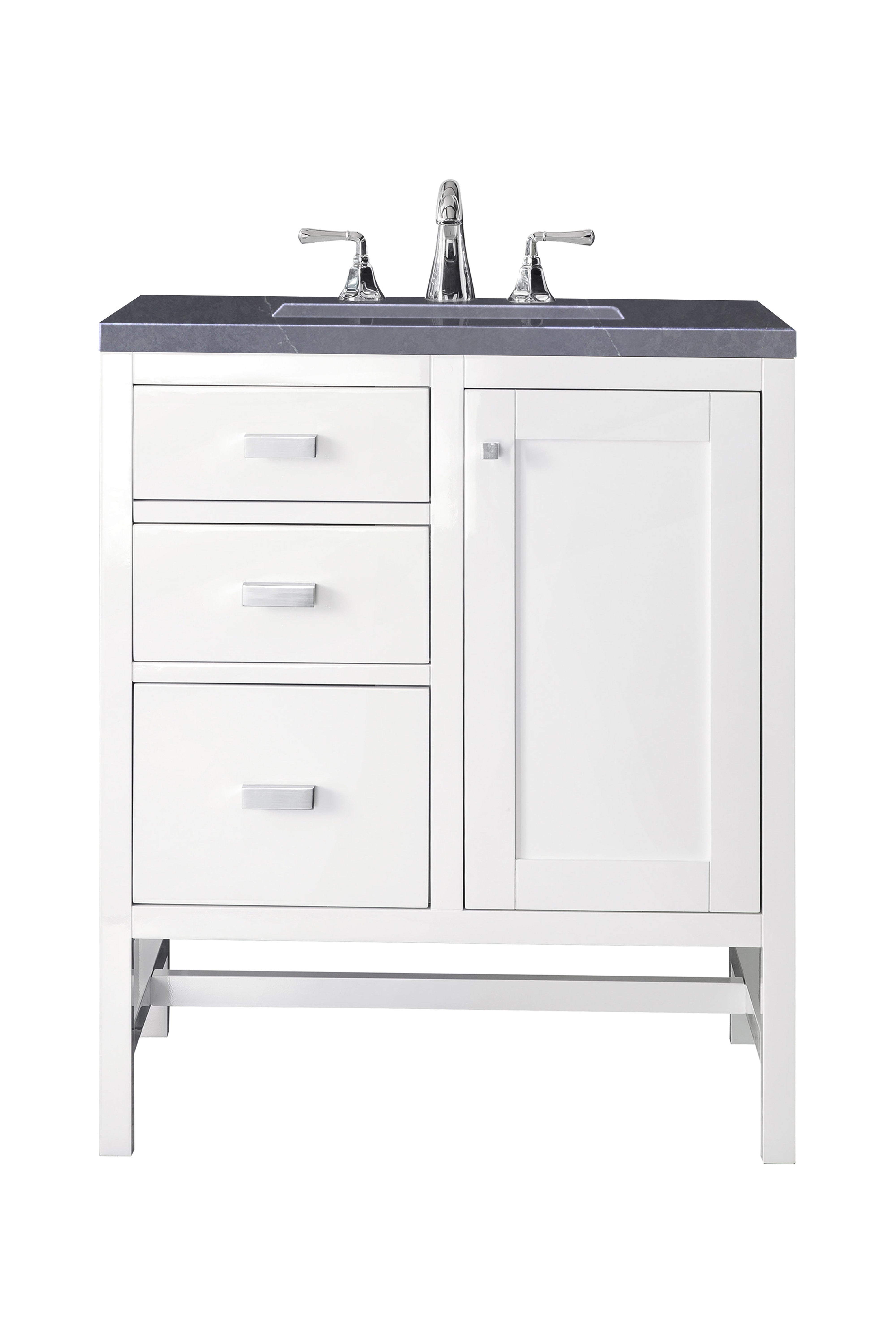 James Martin Addison 30" Single Vanity in Glossy White with 3cm Countertop