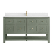 James Martin Breckenridge 60" Single Vanity in Smokey Celadon with 3cm Countertop