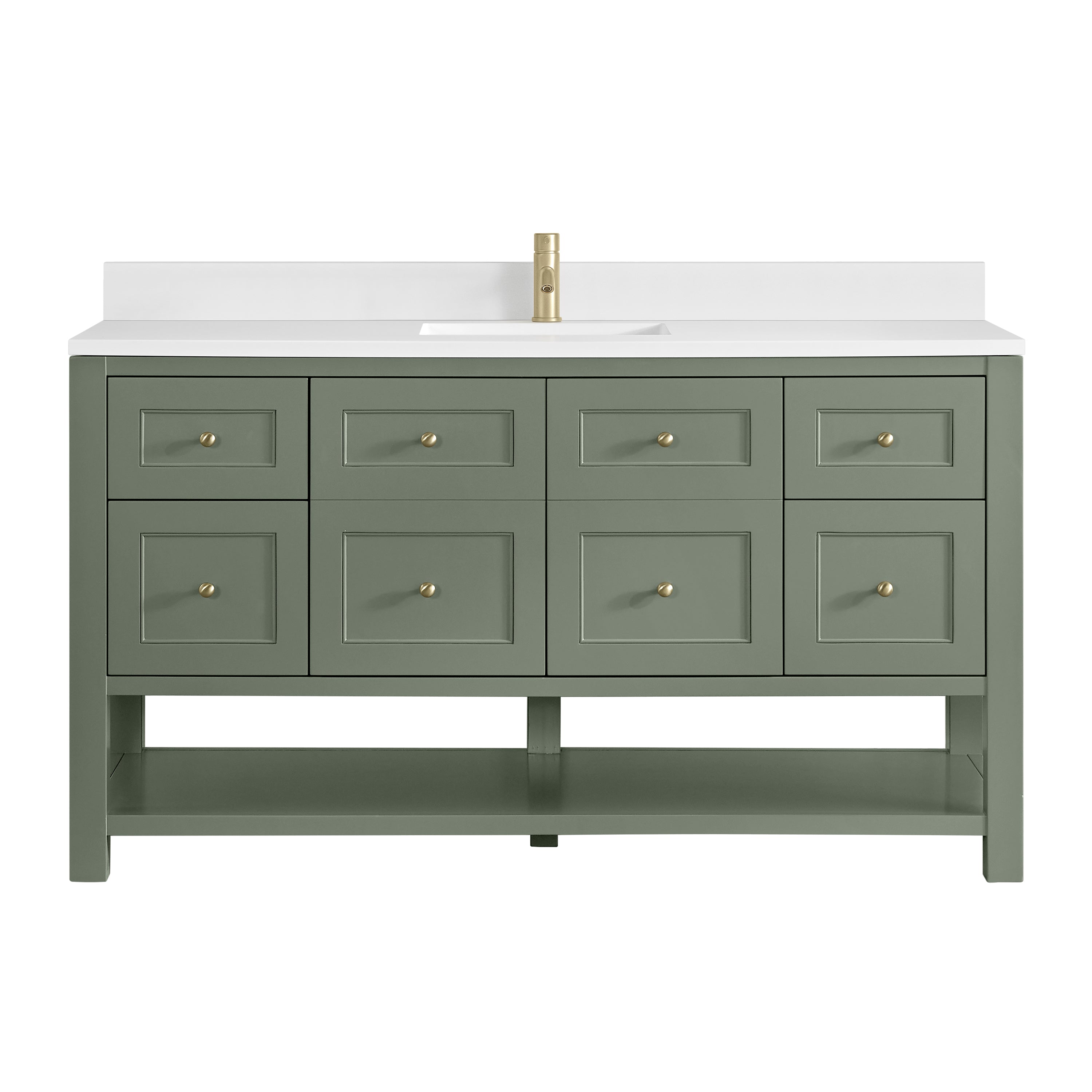 James Martin Breckenridge 60" Single Vanity in Smokey Celadon with 3cm Countertop