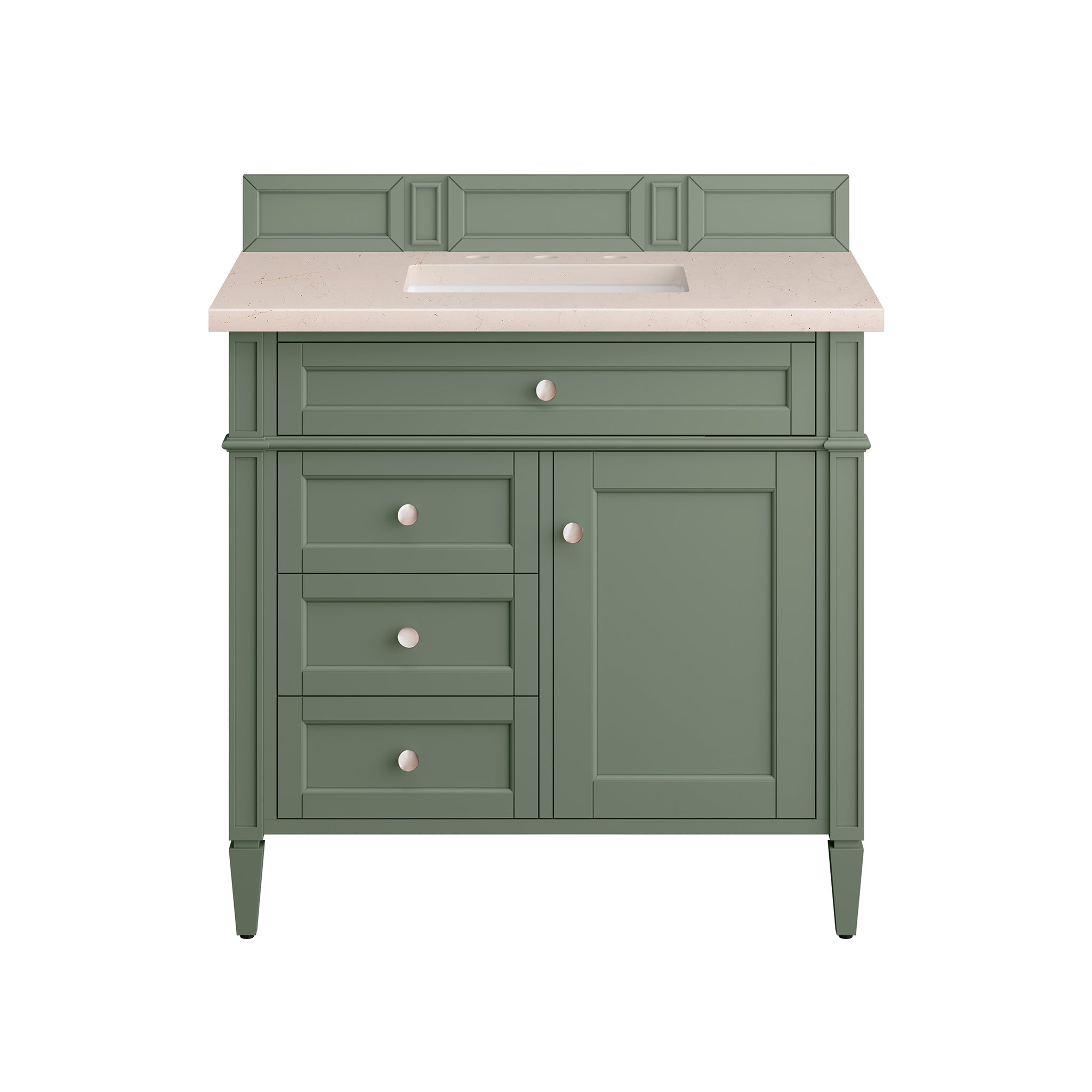 James Martin Brittany 36" Single Vanity in Smokey Celadon with 3cm Countertop
