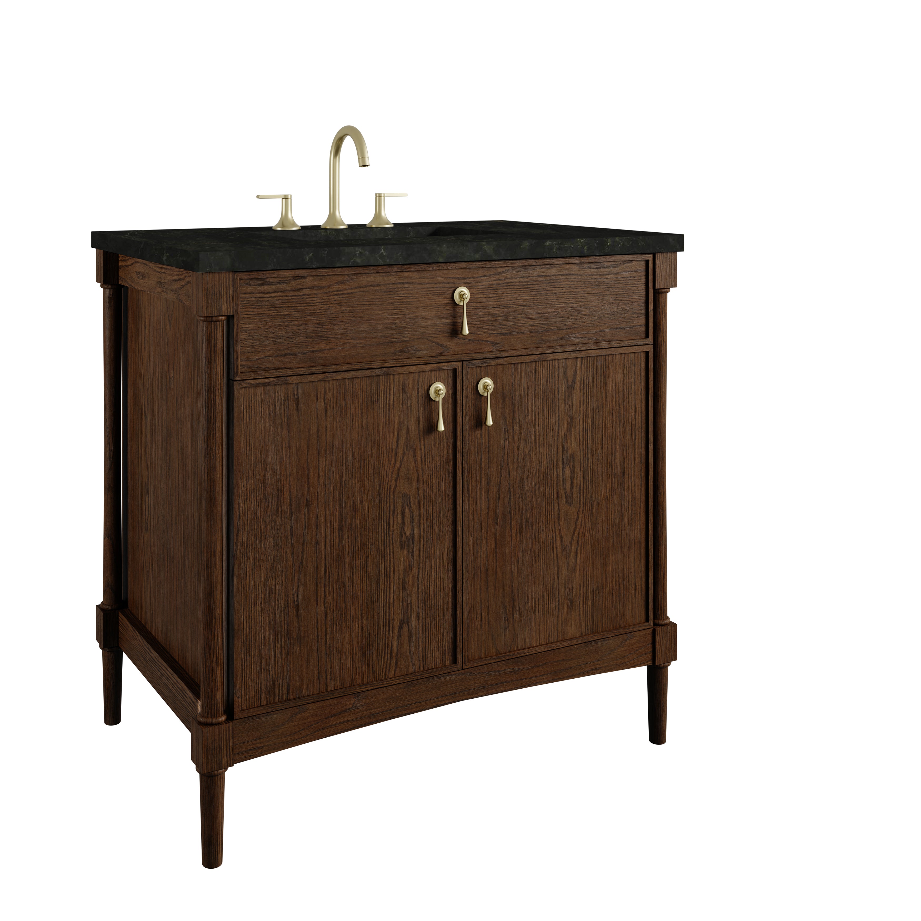 James Martin Kinnsden 36" Single Vanity in Sable Oak with 3cm Countertop