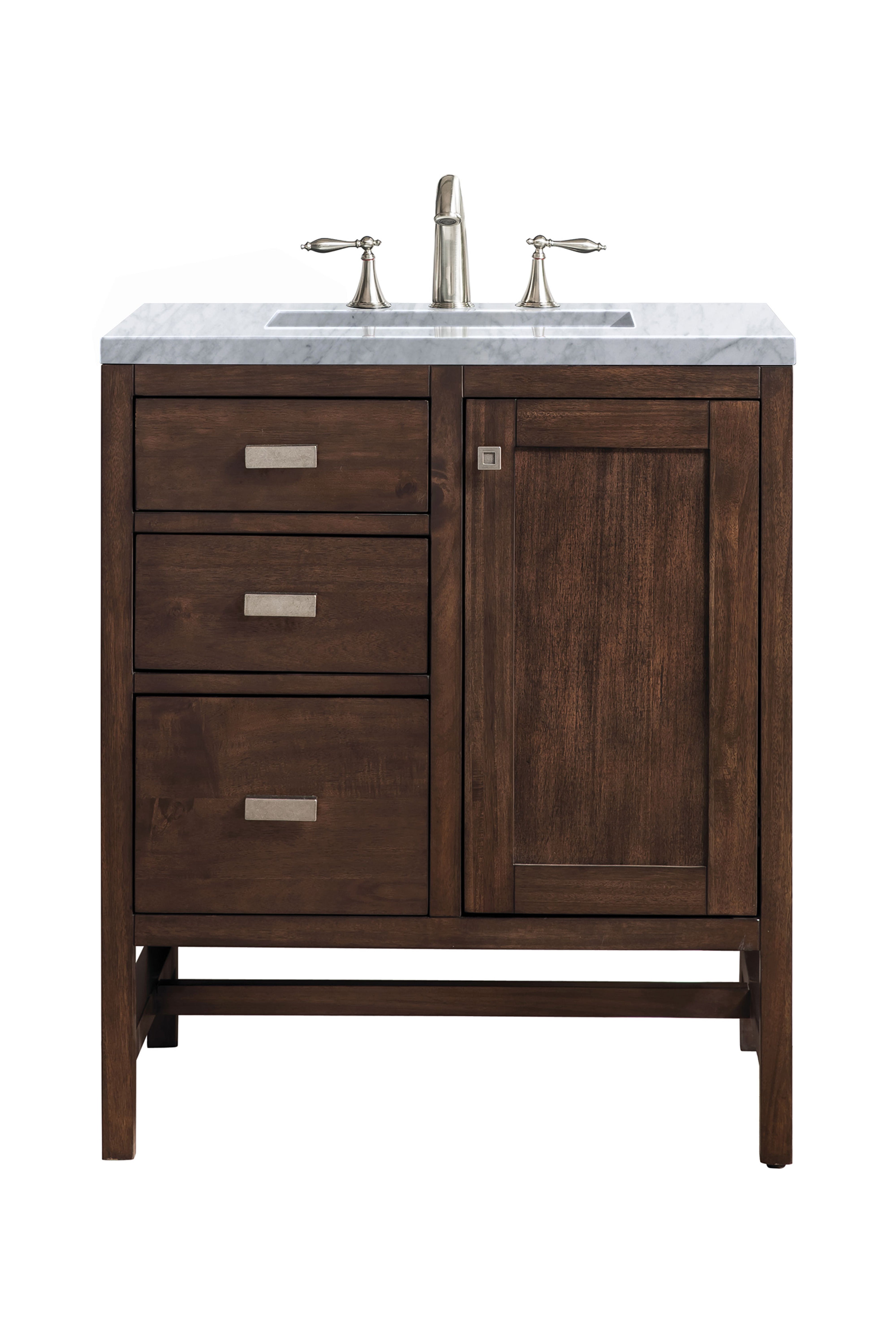 James Martin Addison 30" Single Vanity in Mid-Century Acacia with 3cm Countertop