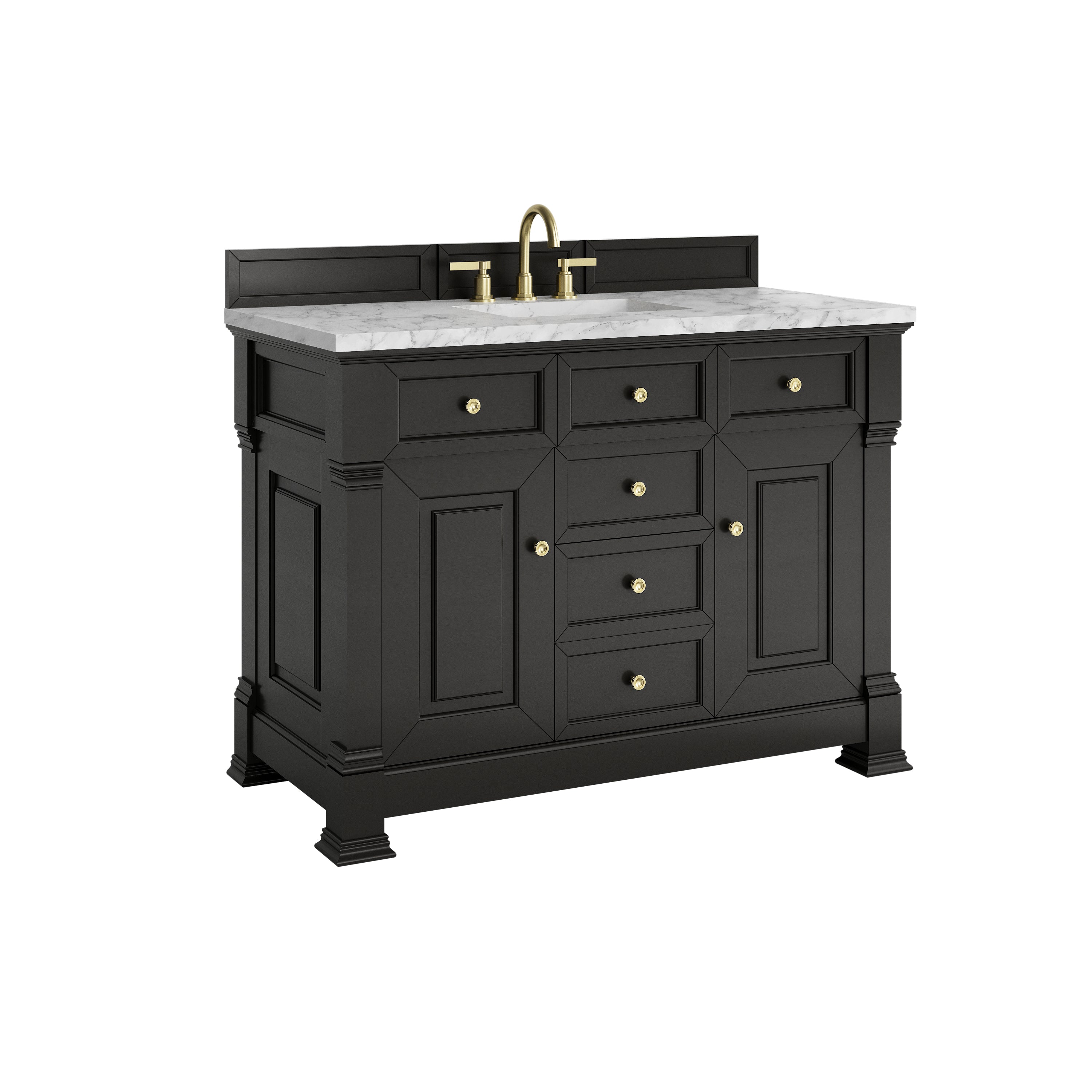 James Martin Brookfield 48" Single Vanity in Black Onyx with 3cm Countertop