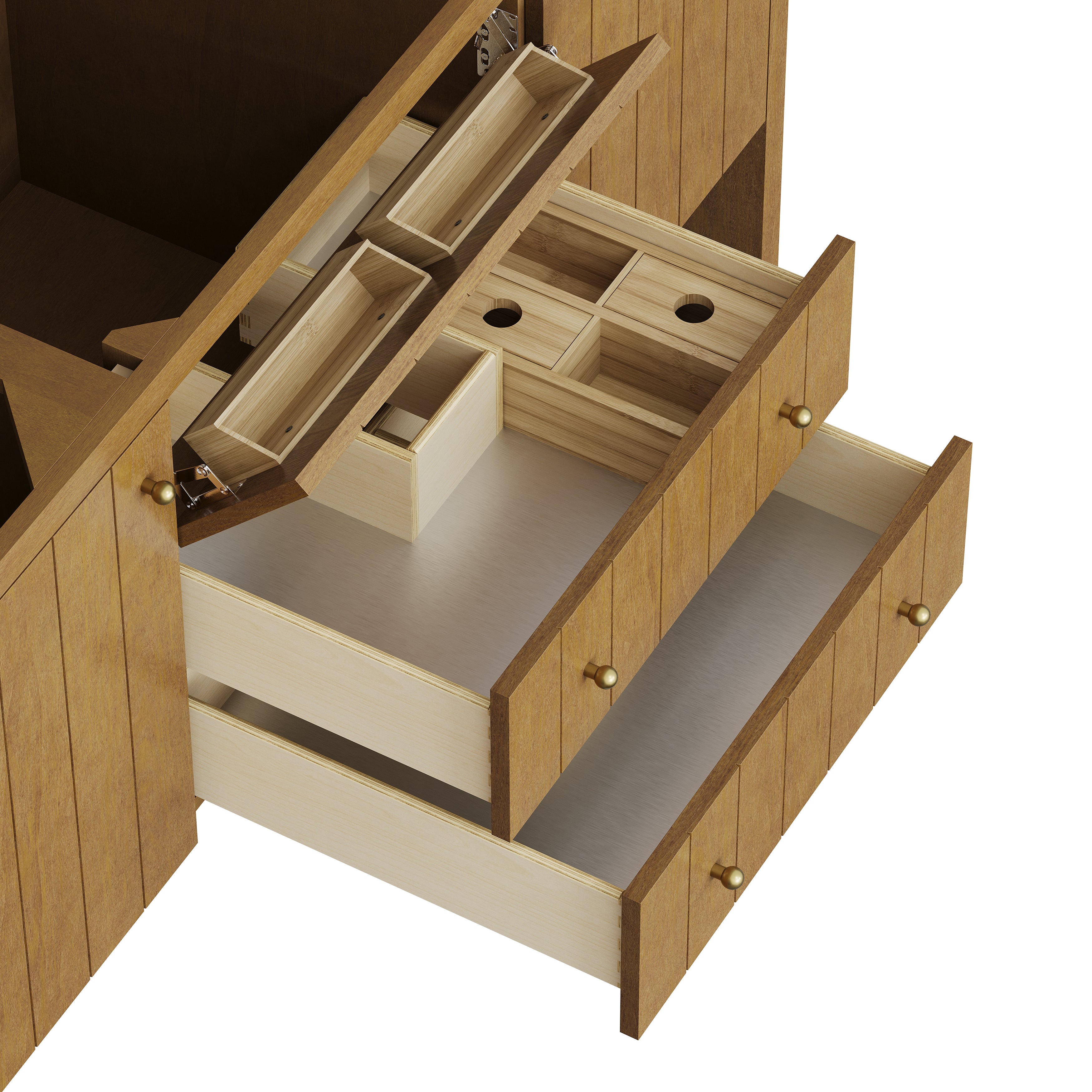 James Martin Hudson 60" Single Vanity in Honey Oak with 3cm Countertop and FreePower Wireless Charger