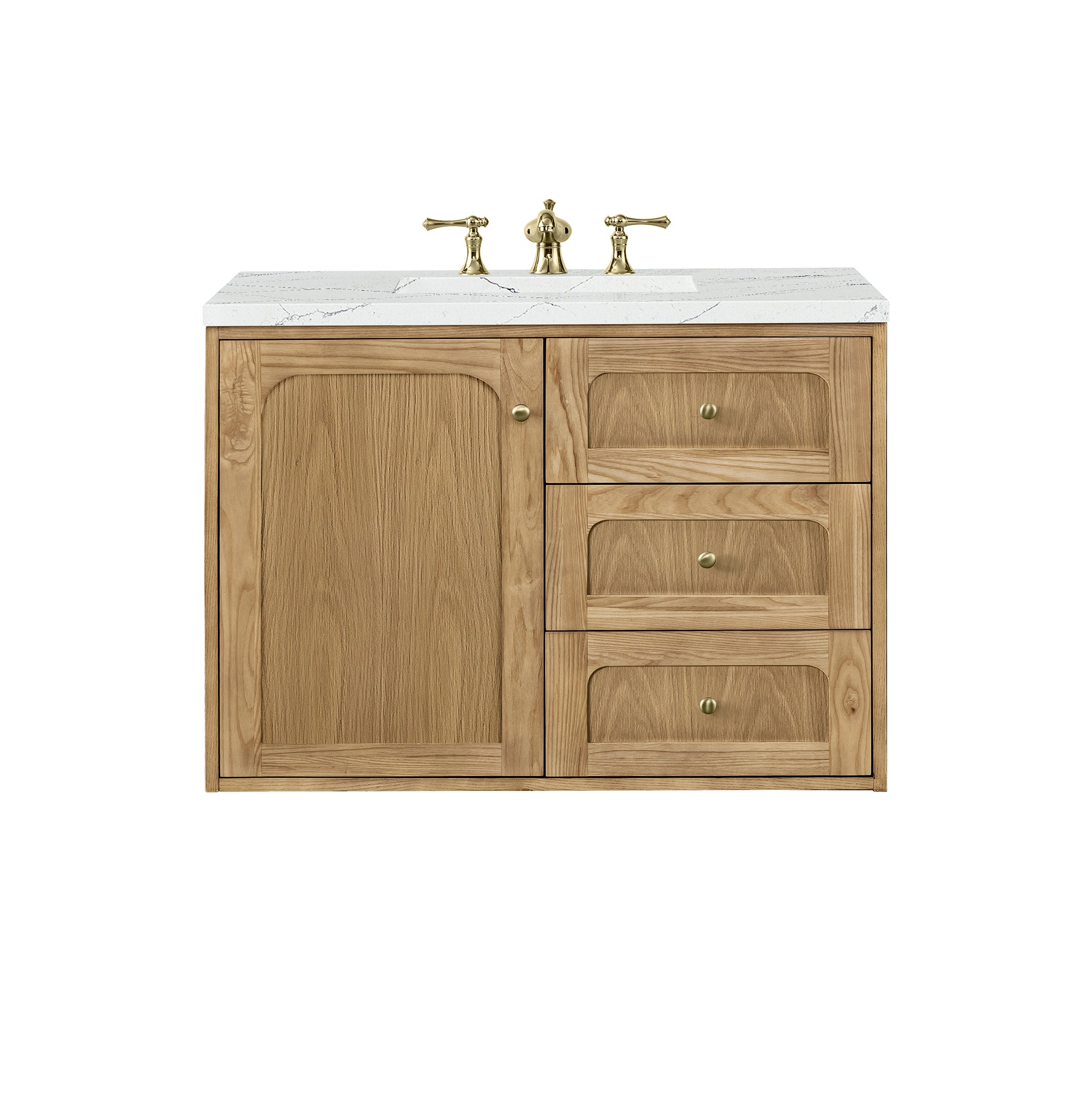 James Martin Laurent 36" Single Vanity in Light Natural Oak with 3cm Countertop