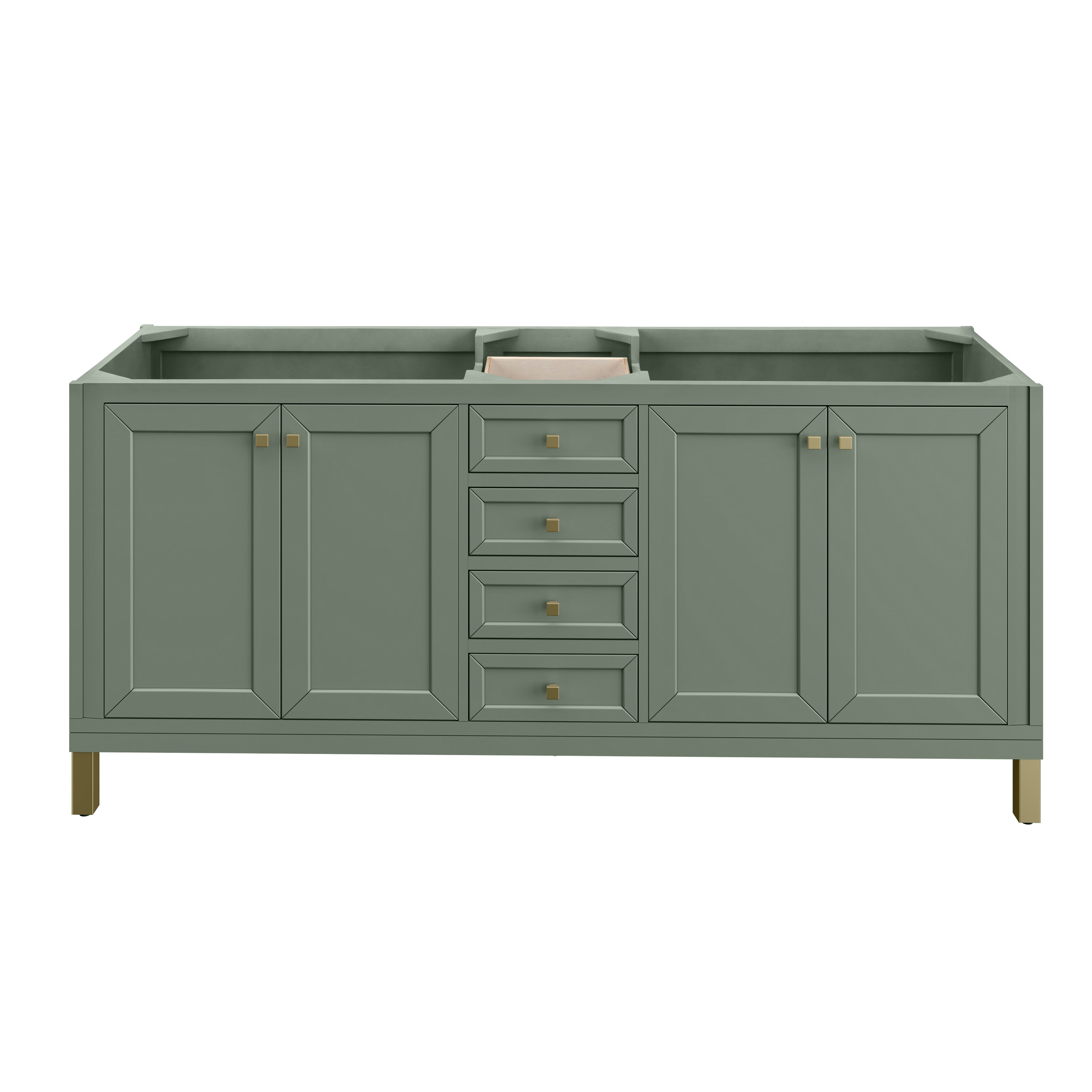 James Martin Chicago 72" Double Vanity in Smokey Celadon with 3cm Countertop and FreePower Wireless Charger