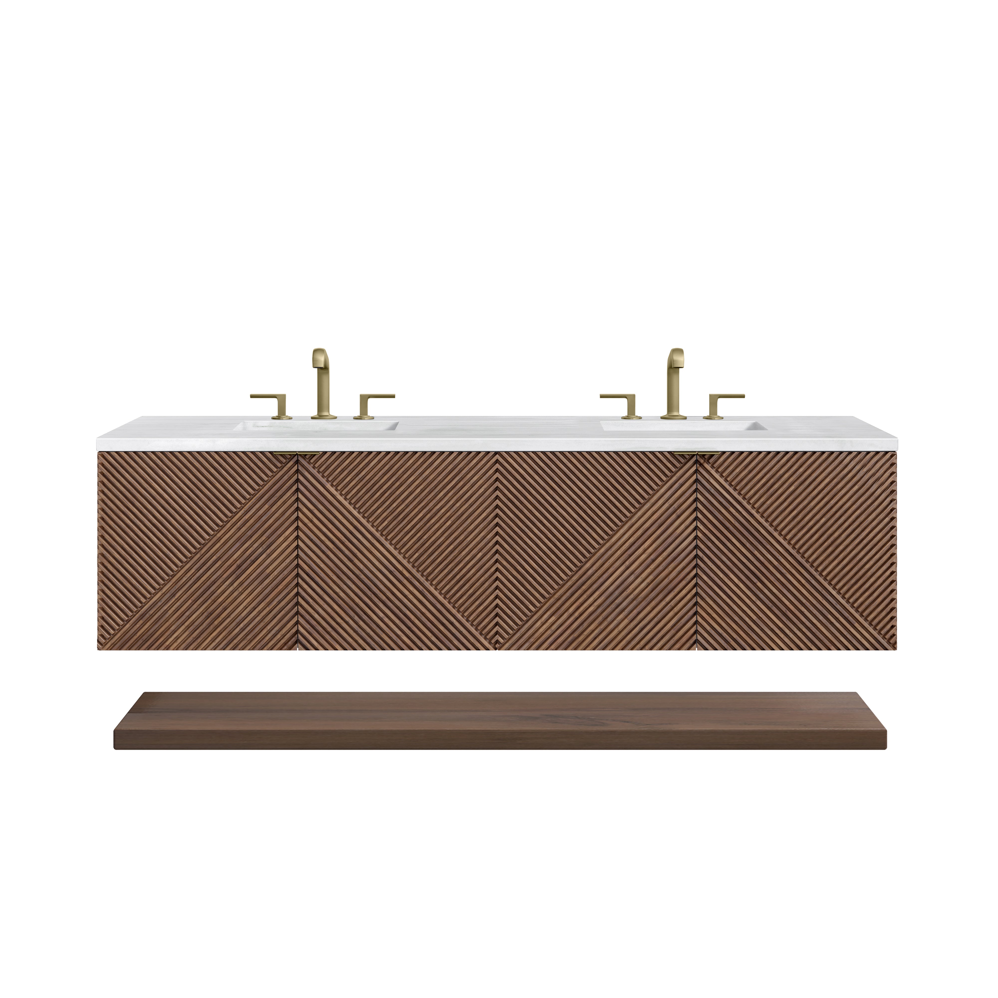 James Martin Marcello 72" Double Vanity in Chestnut with 3cm Countertop