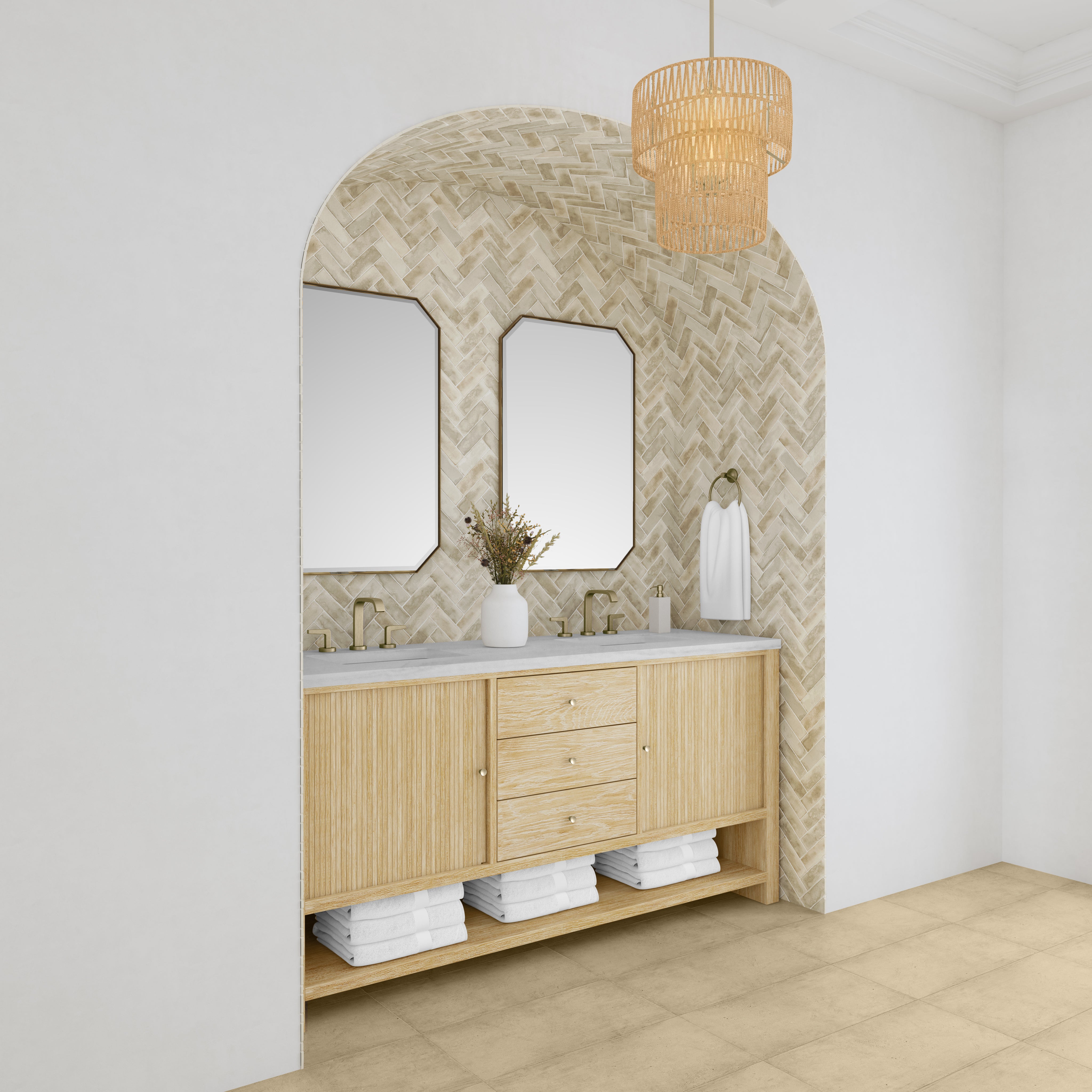 James Martin Marigot 72" Double Vanity in Sunwashed Oak with 3cm Countertop