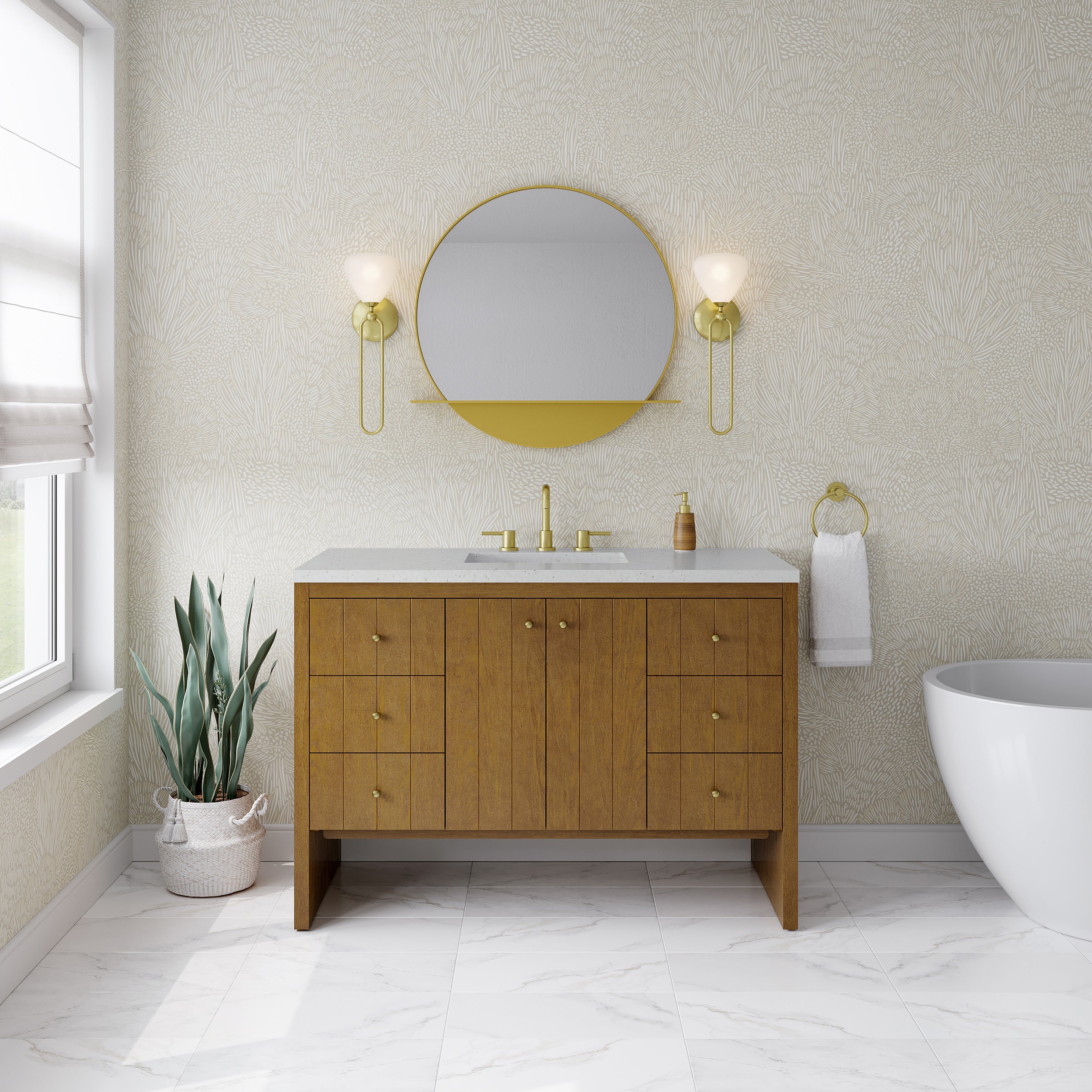 James Martin Hudson 48" Single Vanity in Honey Oak with 3cm Countertop