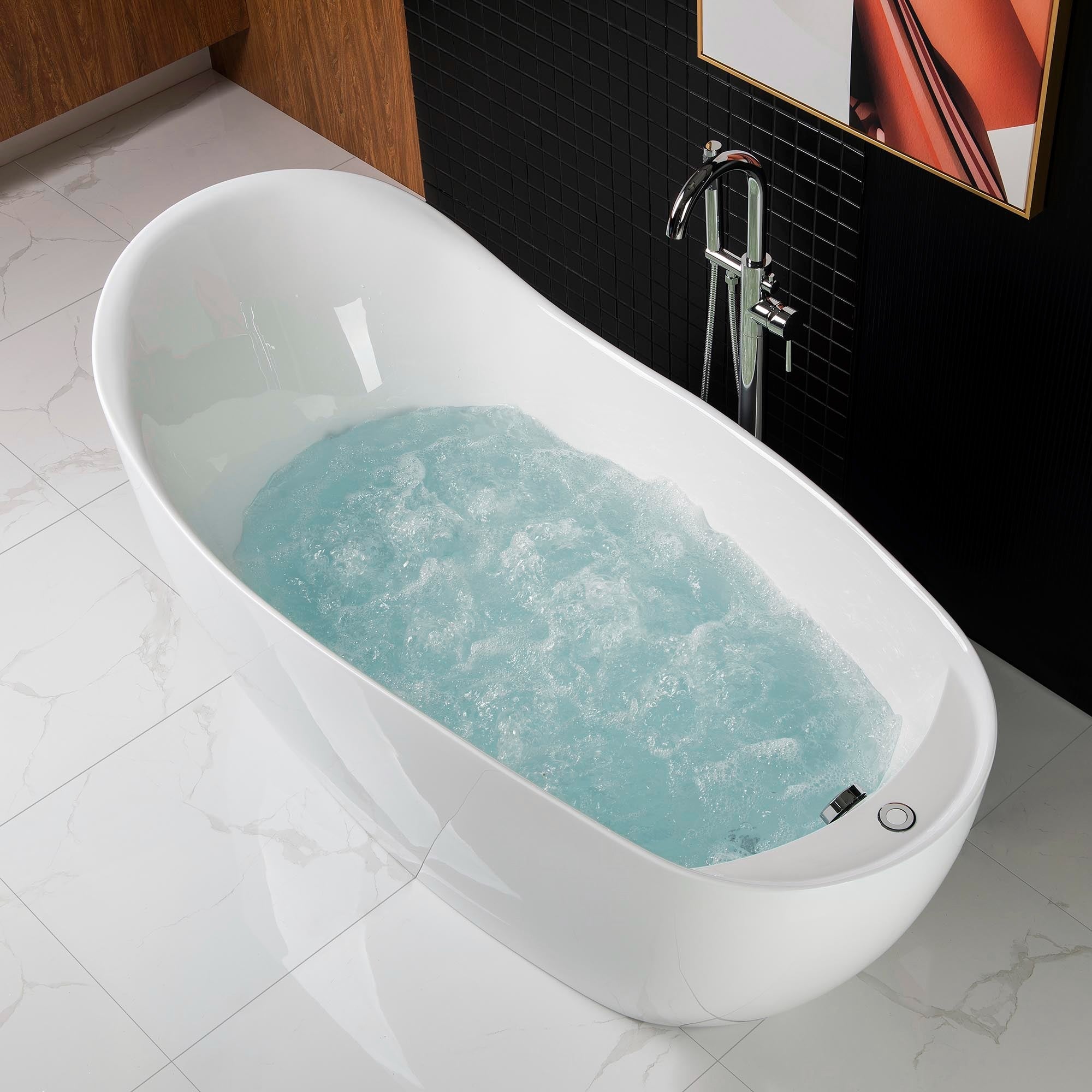 WOODBRIDGE B-0033 Deluxe Air Bubble Free Standing Bathtub, B-0033 Air Bubble Tub