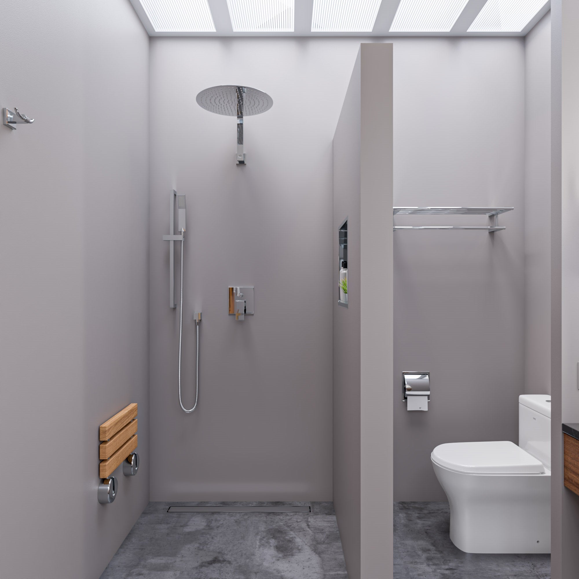 ALFI brand  ABLD32B-PSS 32" Modern Polished Stainless Steel Linear Shower Drain with Solid Cover