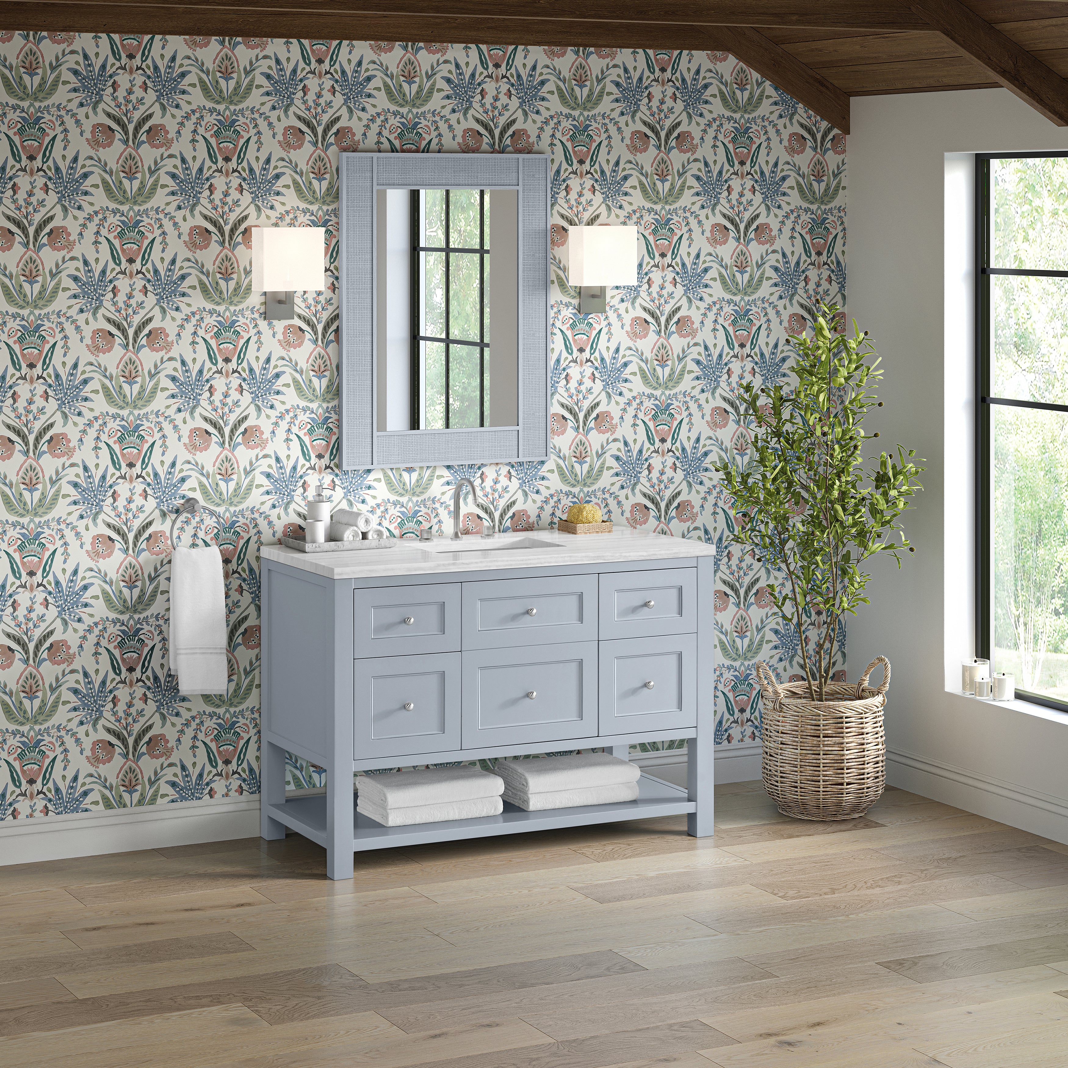 James Martin Breckenridge 48" Single Vanity in Serenity Blue with 3cm Countertop
