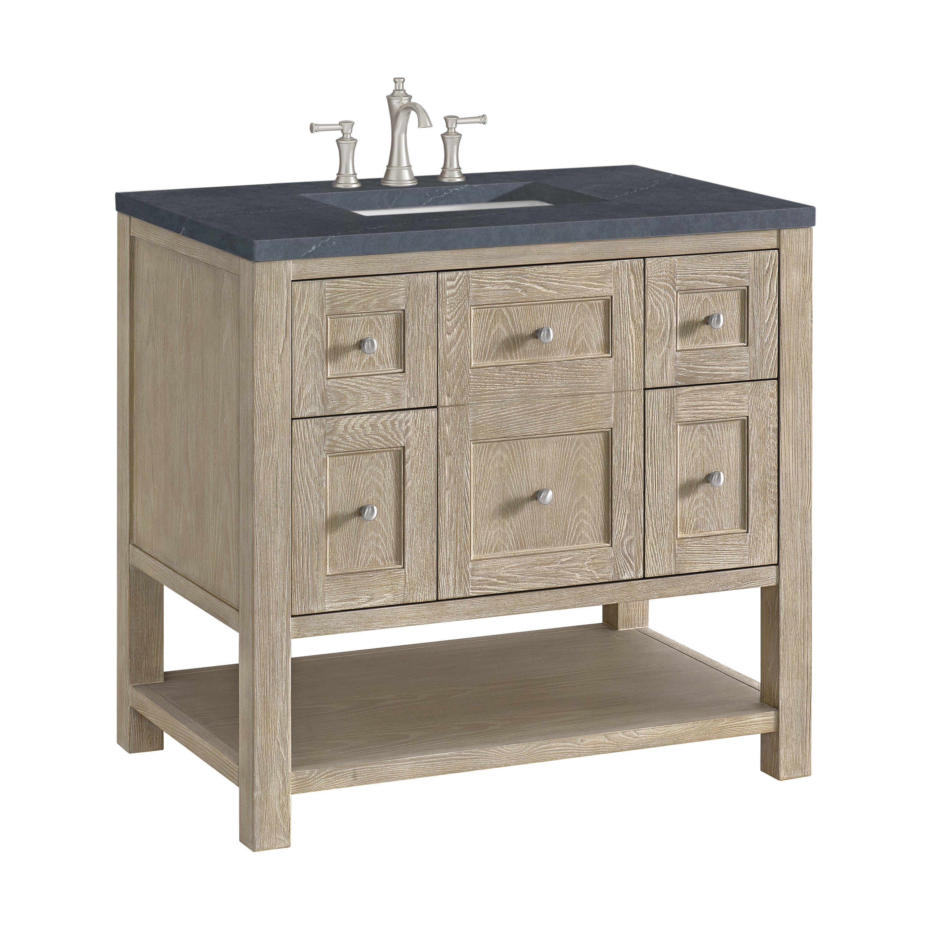 James Martin Breckenridge 36" Single in Whitewashed Oak with 3cm Countertop