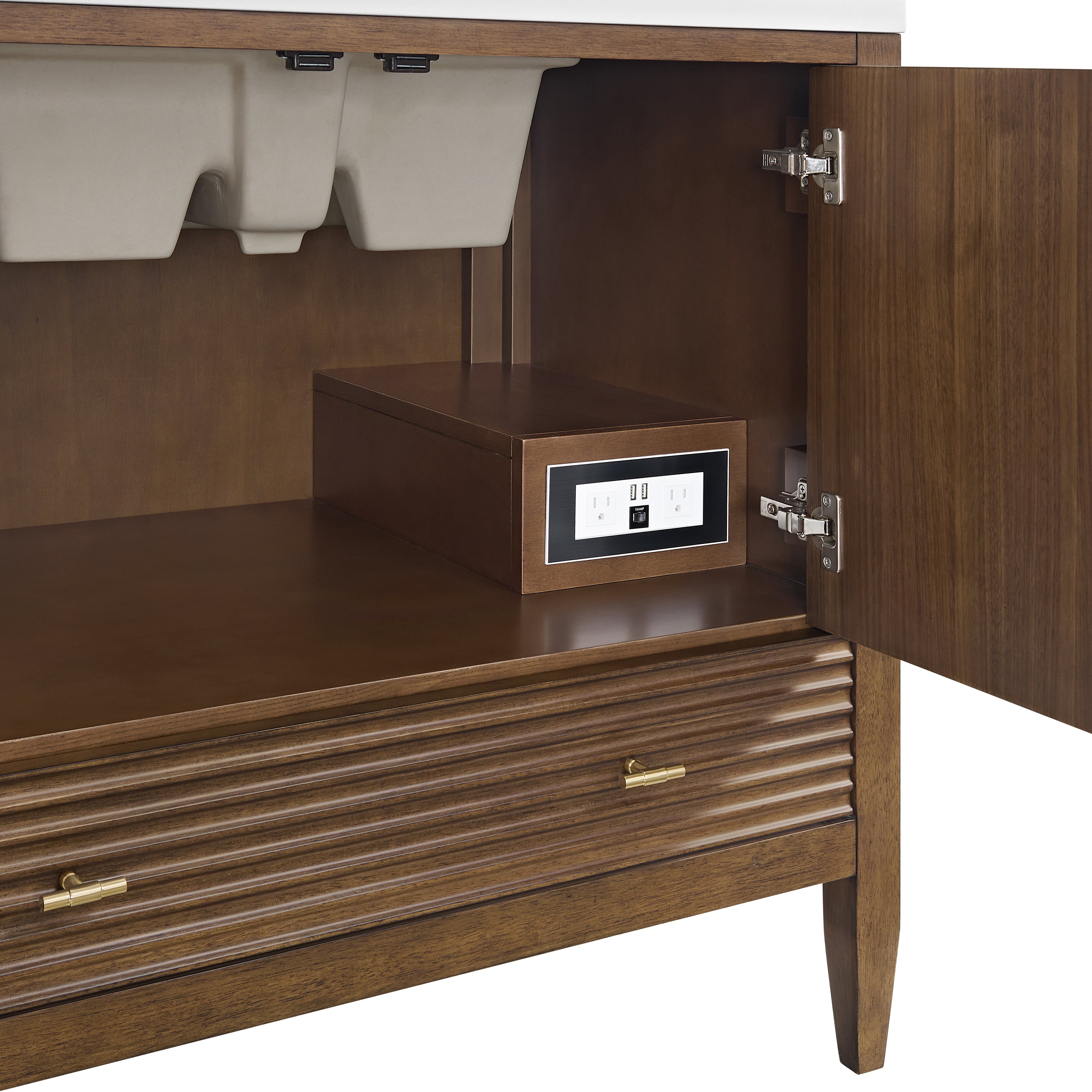 James Martin Myrrin 36" Vanity in Mid Century Walnut with 3cm Countertop
