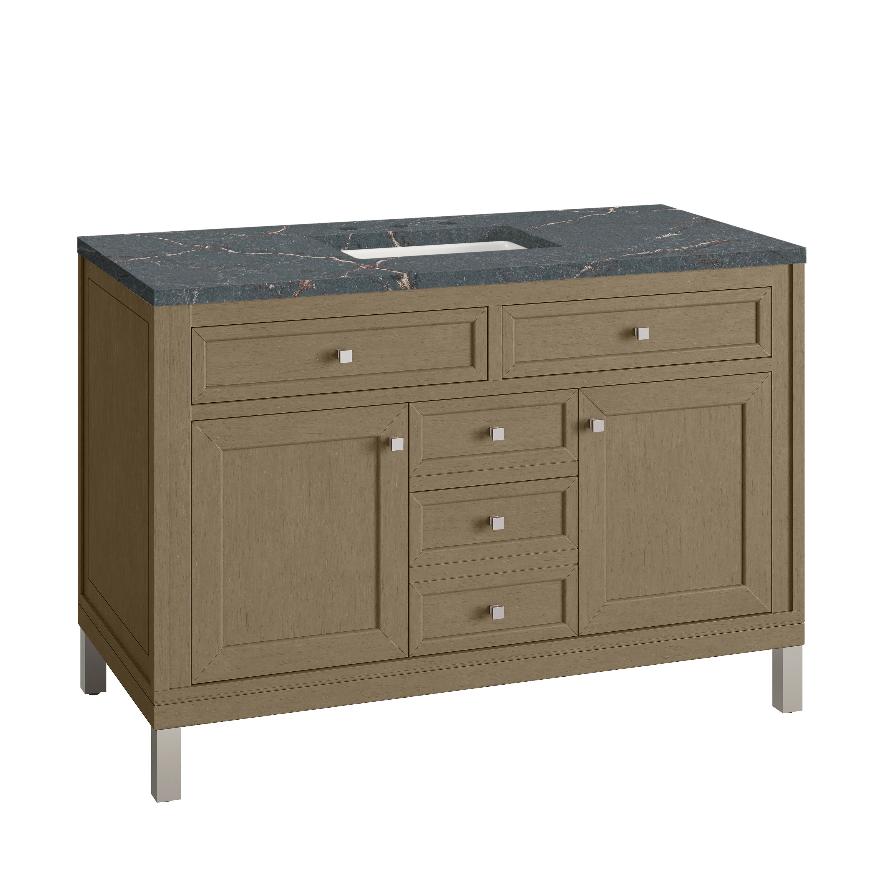 James Martin Chicago 48" Single Vanity in Walnut Whisper with 3cm Countertop