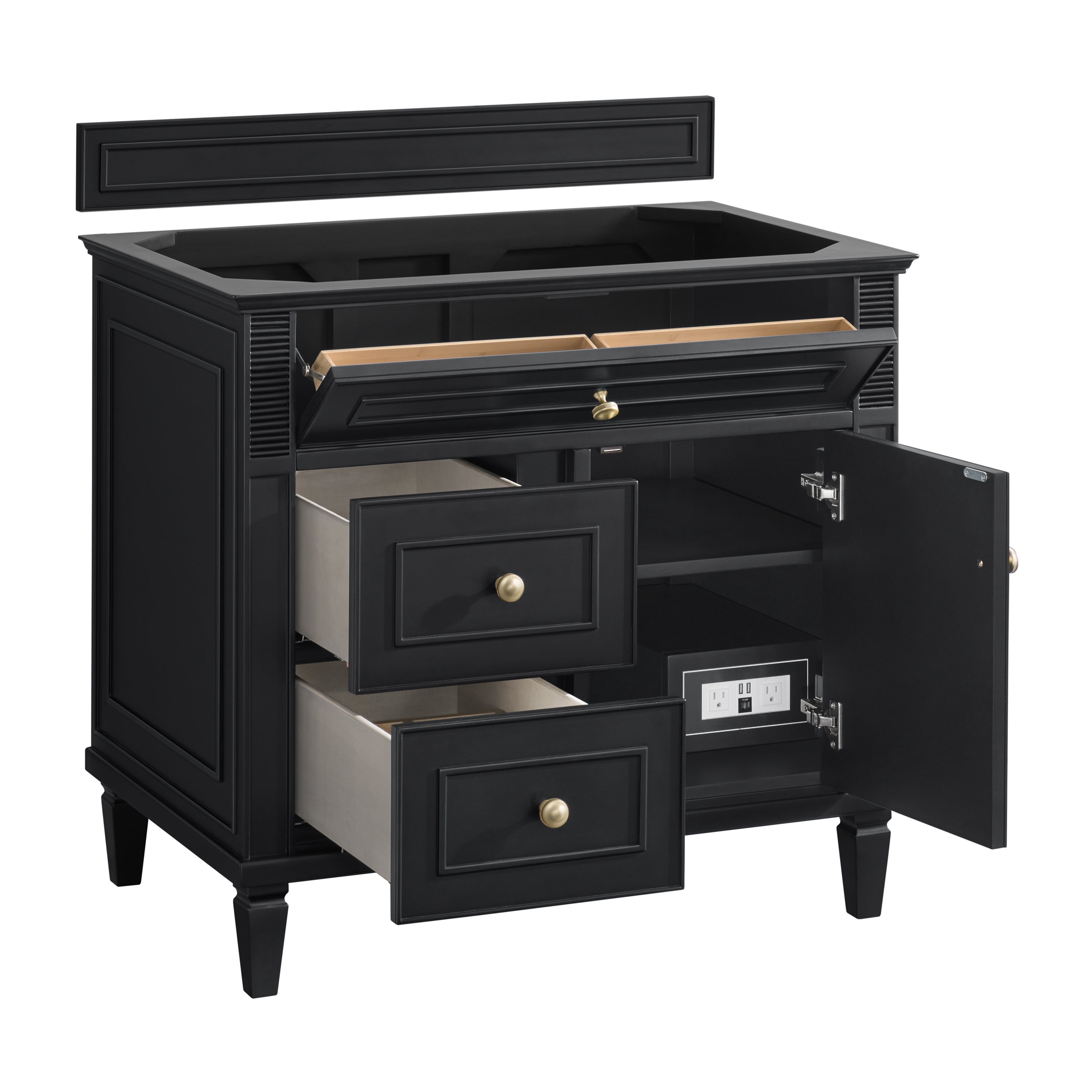 James Martin Lorelai 36" Single Vanity in Black Onyx with 3cm Countertop