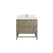 James Martin Emmeline 36" Single Vanity in Pebble Oak with 3cm Countertop