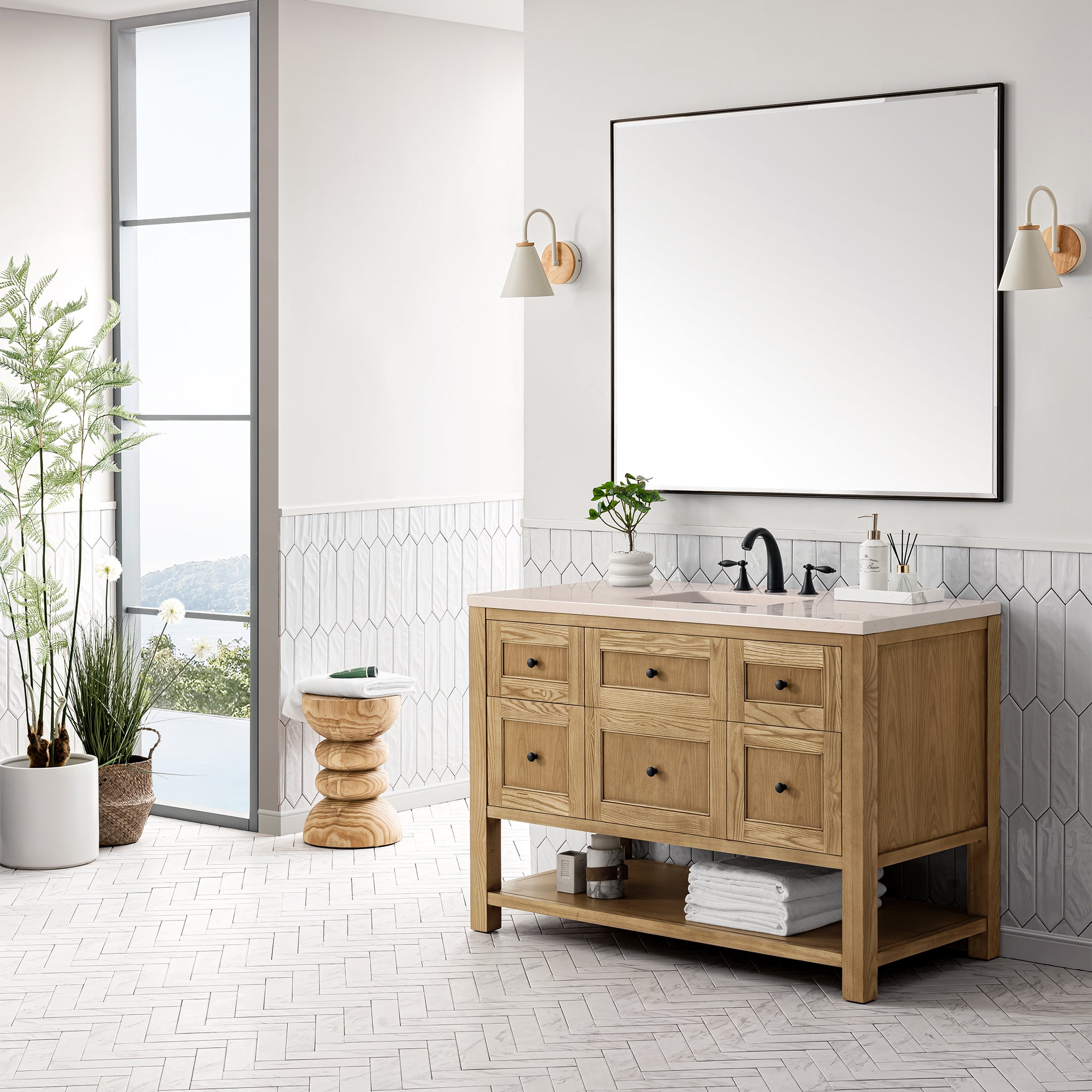 James Martin Breckenridge 48" Single Vanity in Light Natural Oak with 3cm Countertop