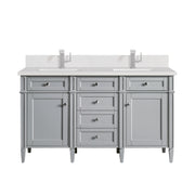 James Martin Brittany 60" Double Vanity in Urban Gray with 3cm Countertop