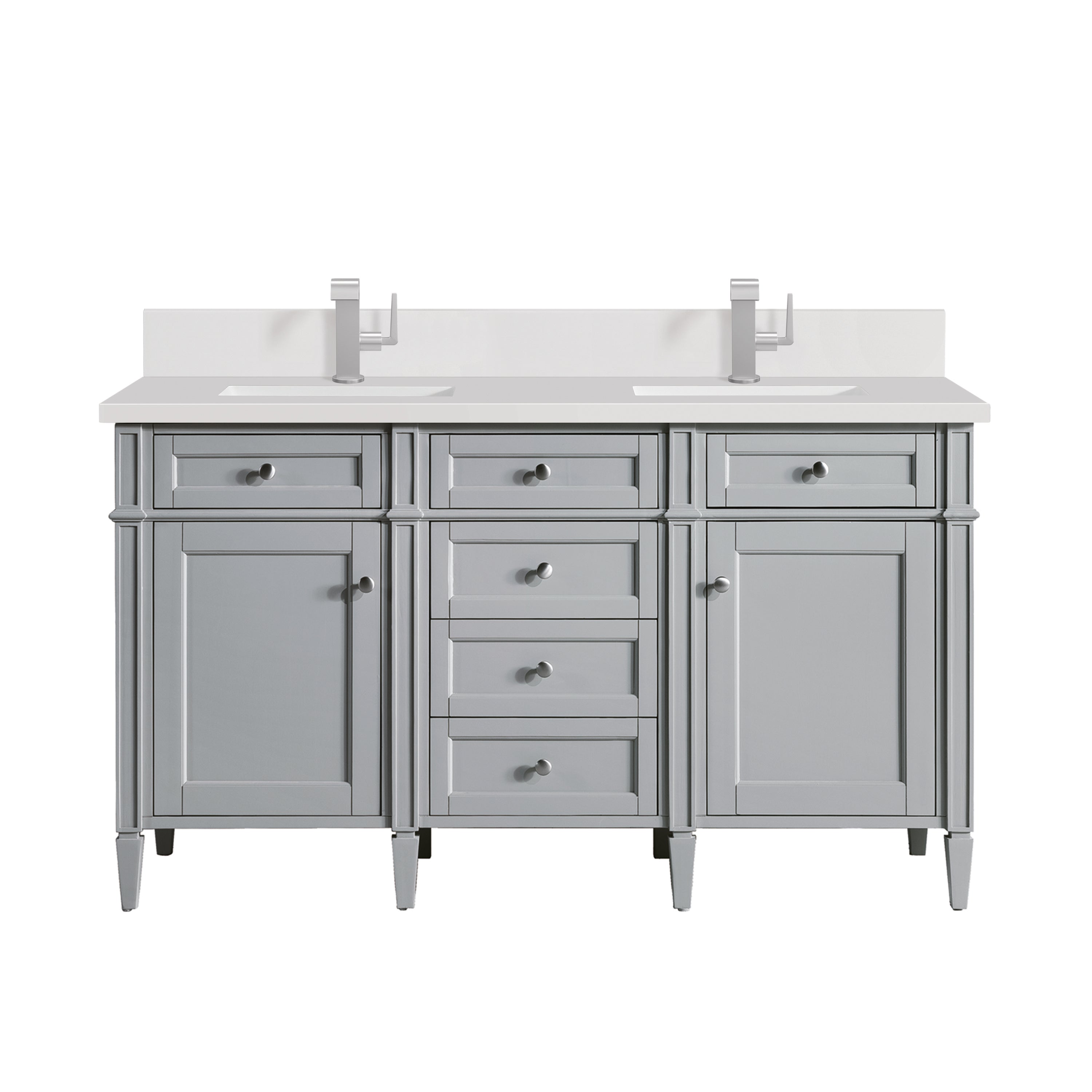 James Martin Brittany 60" Double Vanity in Urban Gray with 3cm Countertop