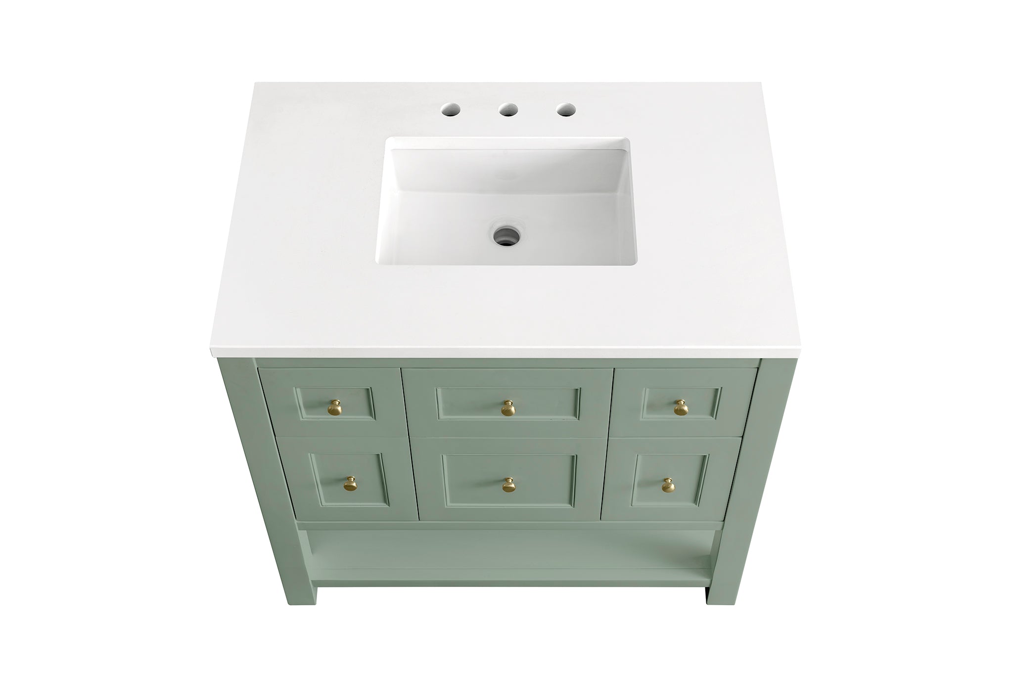 James Martin Breckenridge 36" Single Vanity in Smokey Celadon with 3cm Countertop