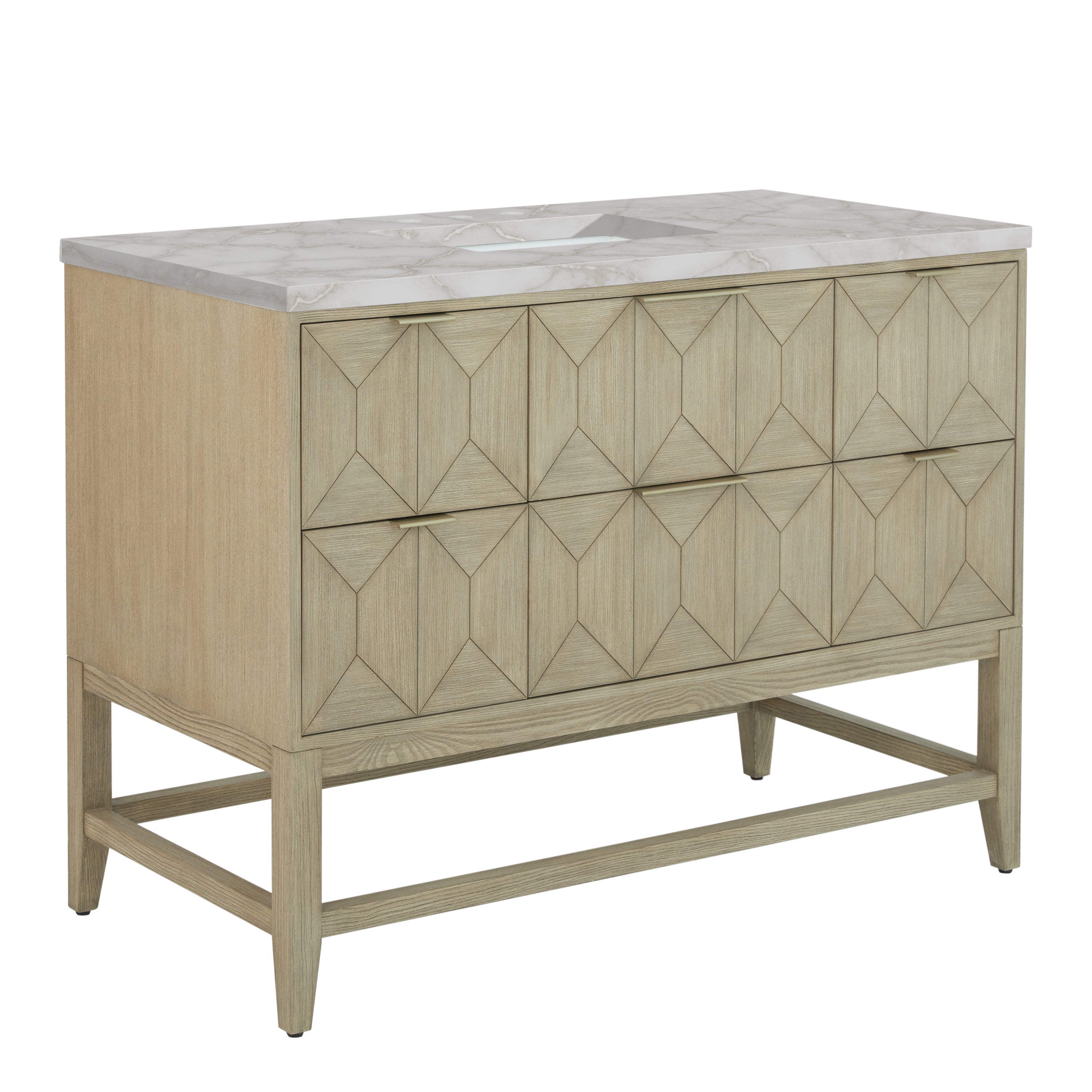 James Martin Emmeline 48" Single Vanity in Pebble Oak with 3cm Countertop