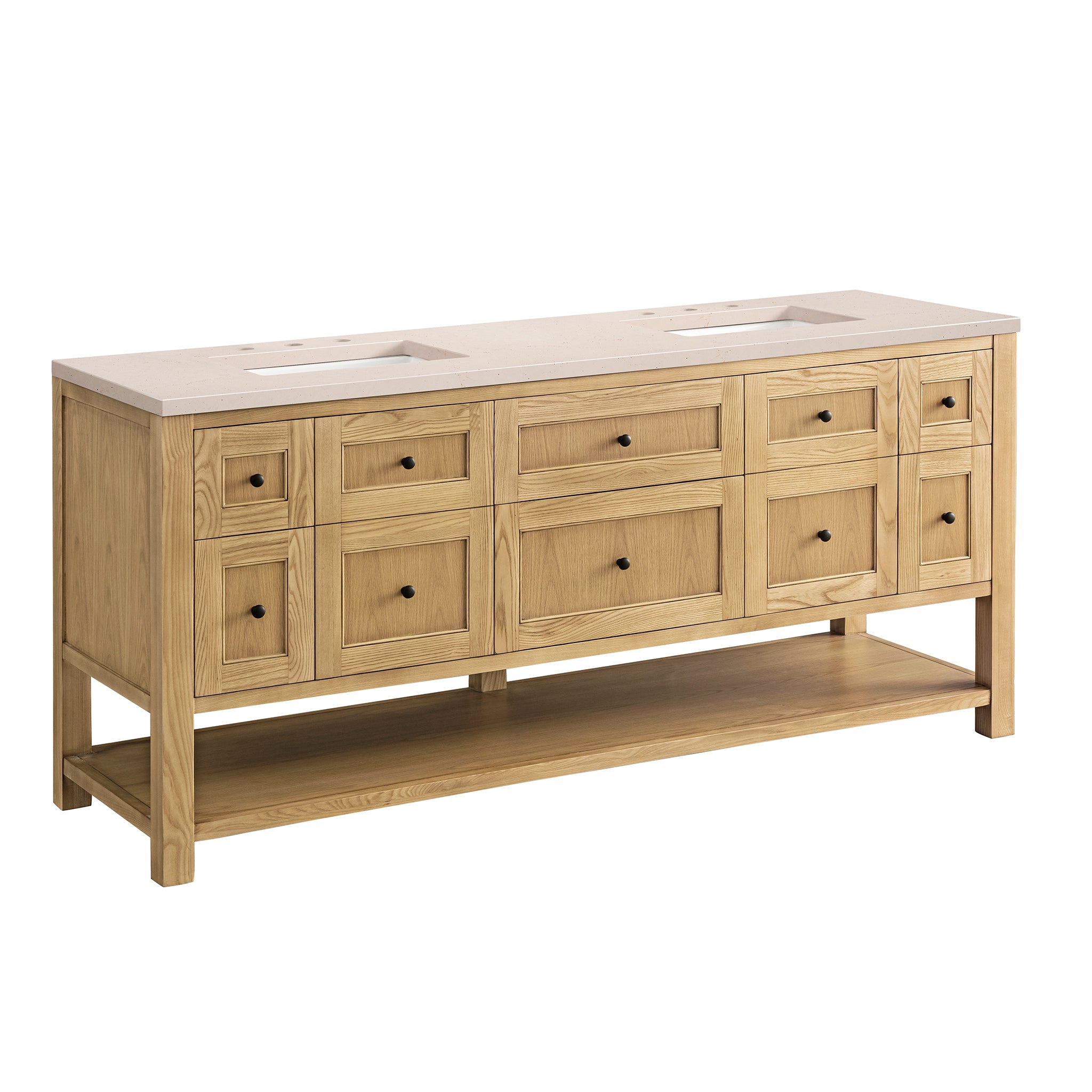 James Martin Breckenridge 72" Double Vanity in Light Natural Oak with 3cm Countertop