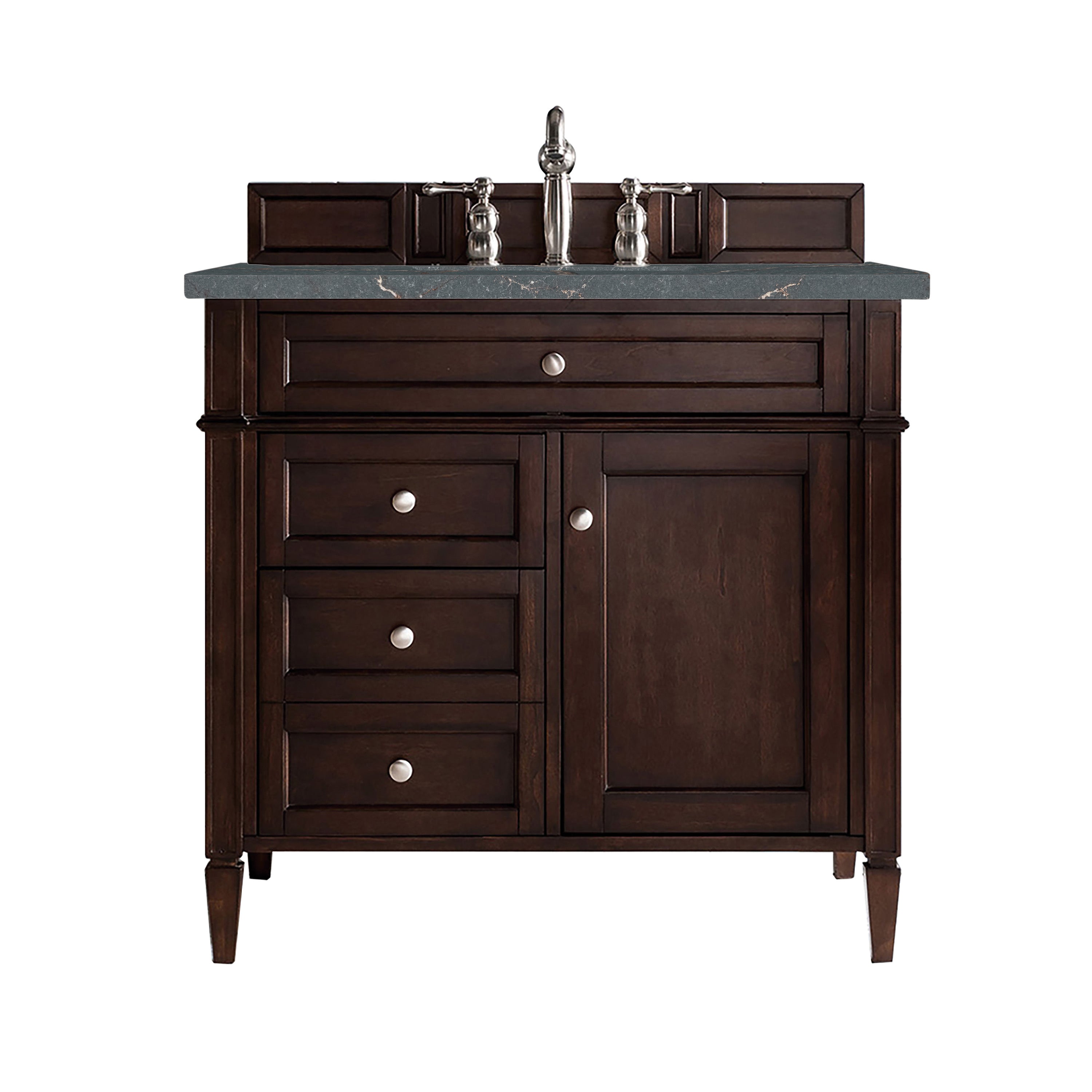 James Martin Brittany 36" Single Vanity in Burnished Mahogany with 3cm Countertop
