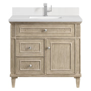 James Martin Lorelai 36" Single Vanity in Whitewashed Oak with 3cm Countertop