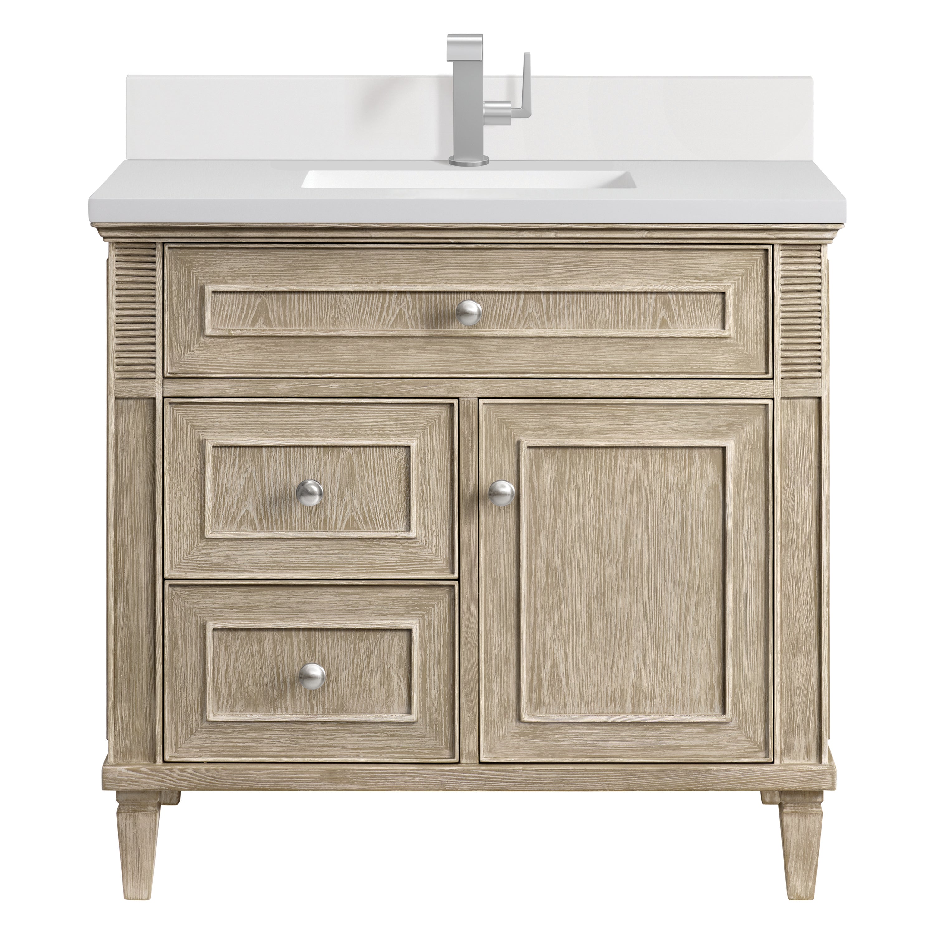 James Martin Lorelai 36" Single Vanity in Whitewashed Oak with 3cm Countertop