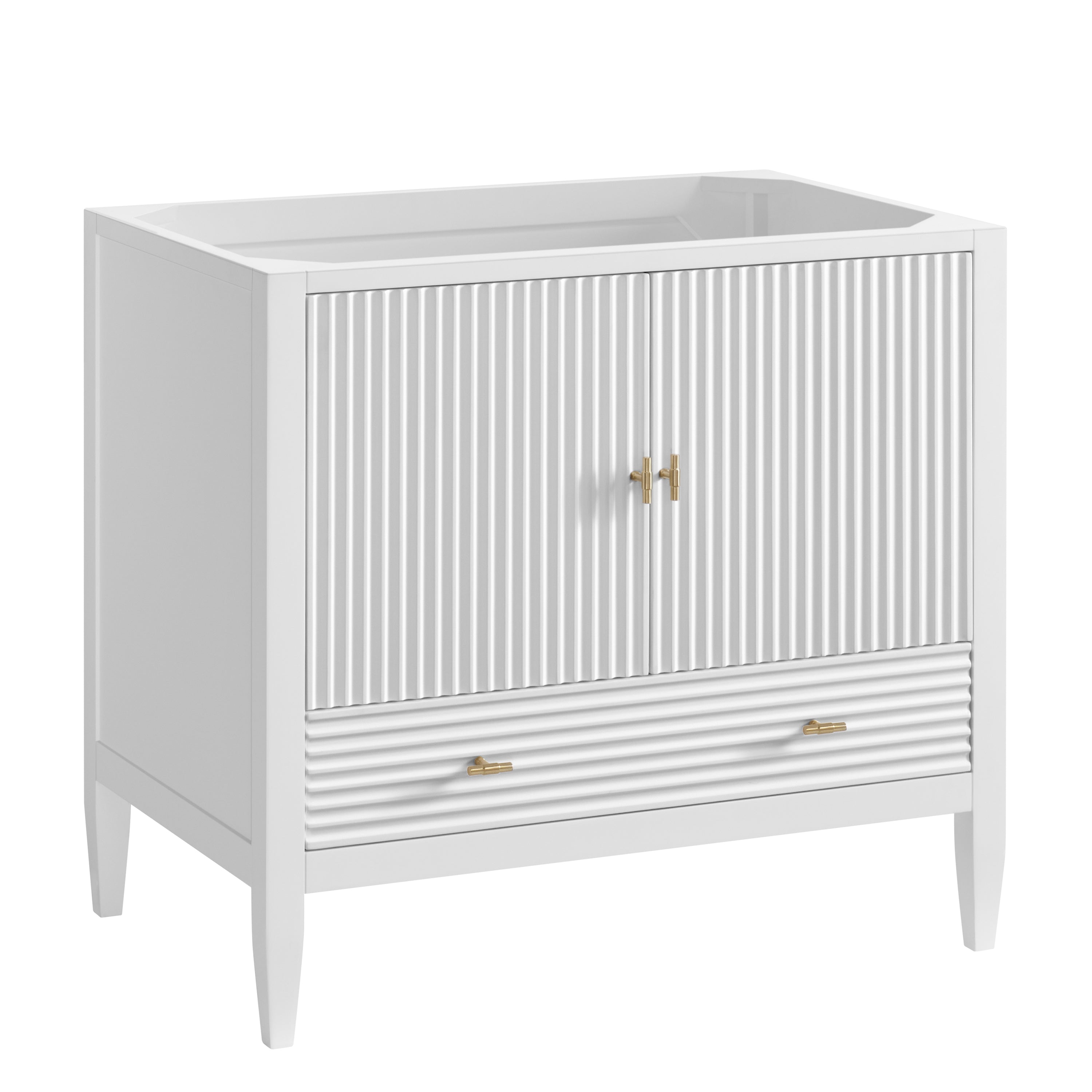 James Martin Myrrin 36" Vanity in Bright White with 3cm Countertop