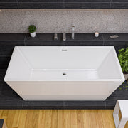 ALFI brand  AB8832 67 inch White Rectangular Acrylic Free Standing Soaking Bathtub