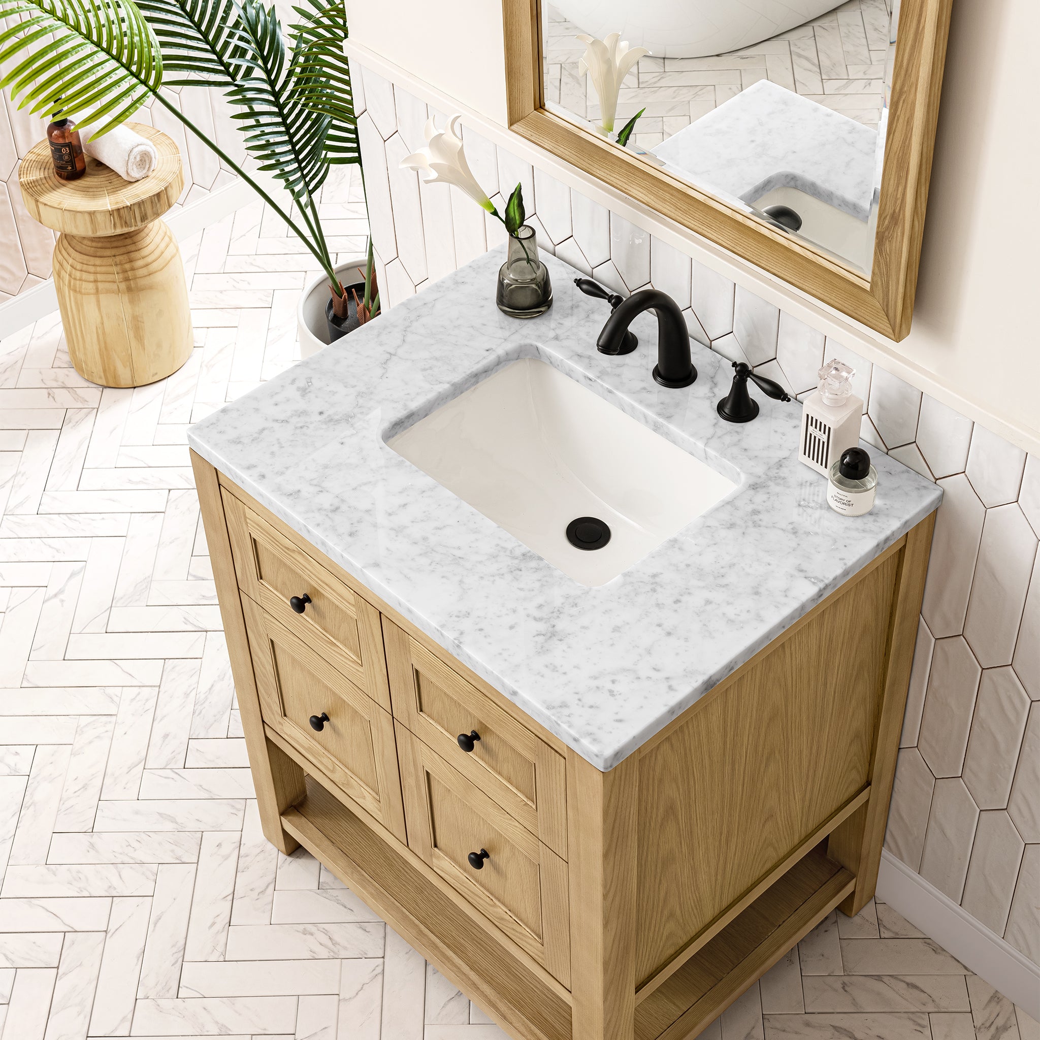 James Martin Breckenridge 30" Single Vanity in Light Natural Oak with 3cm Countertop