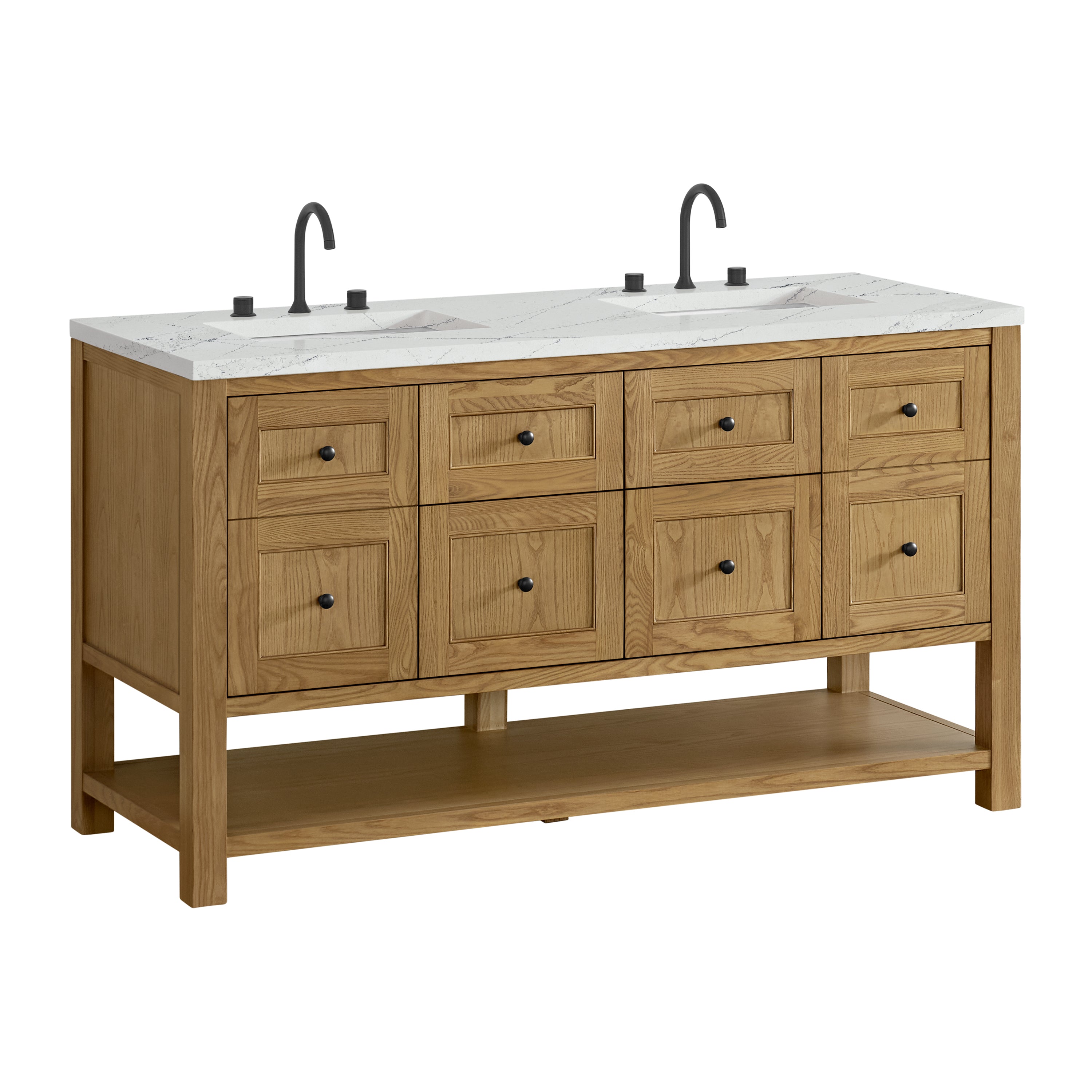 James Martin Breckenridge 60" Double Vanity in Light Natural Oak with 3cm Countertop