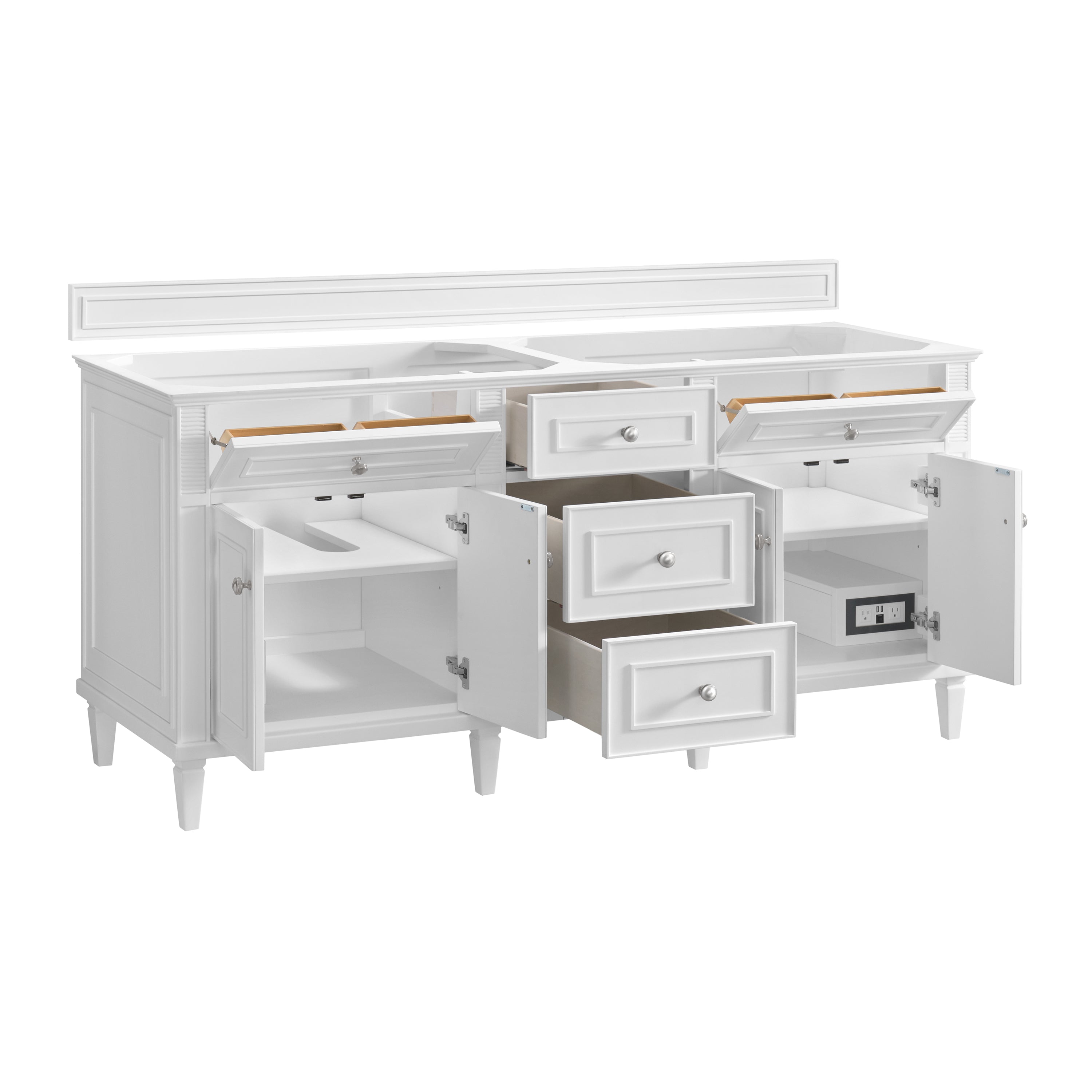 James Martin Lorelai 72" Double Vanity in Bright White with 3cm Countertop
