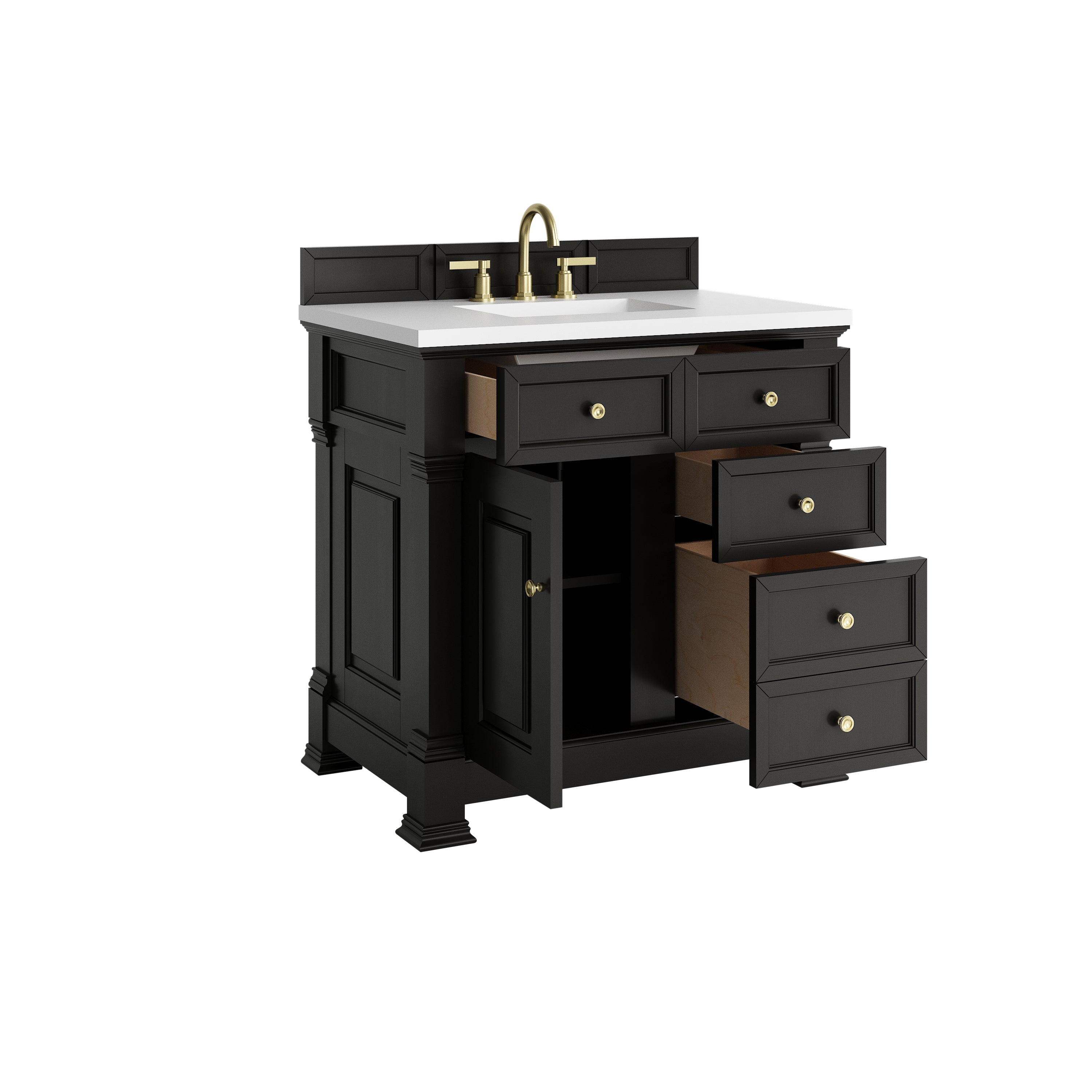 James Martin Brookfield 36" Single Vanity in Black Onyx with 3cm Countertop