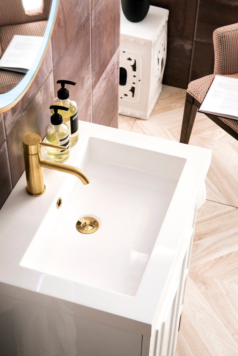 Alicante 24" Single Vanity with White Glossy Composite Stone Top