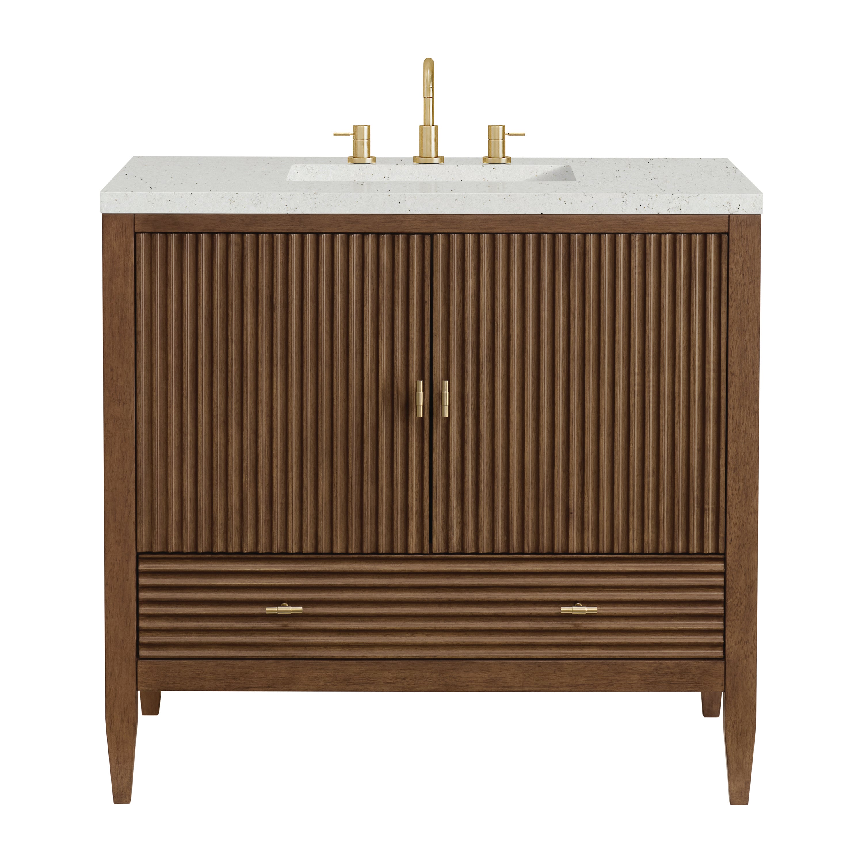 James Martin Myrrin 36" Vanity in Mid Century Walnut with 3cm Countertop