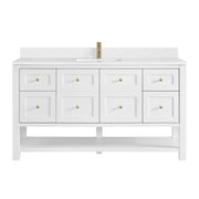James Martin Breckenridge 60" Single Vanity in Bright White with 3cm Countertop