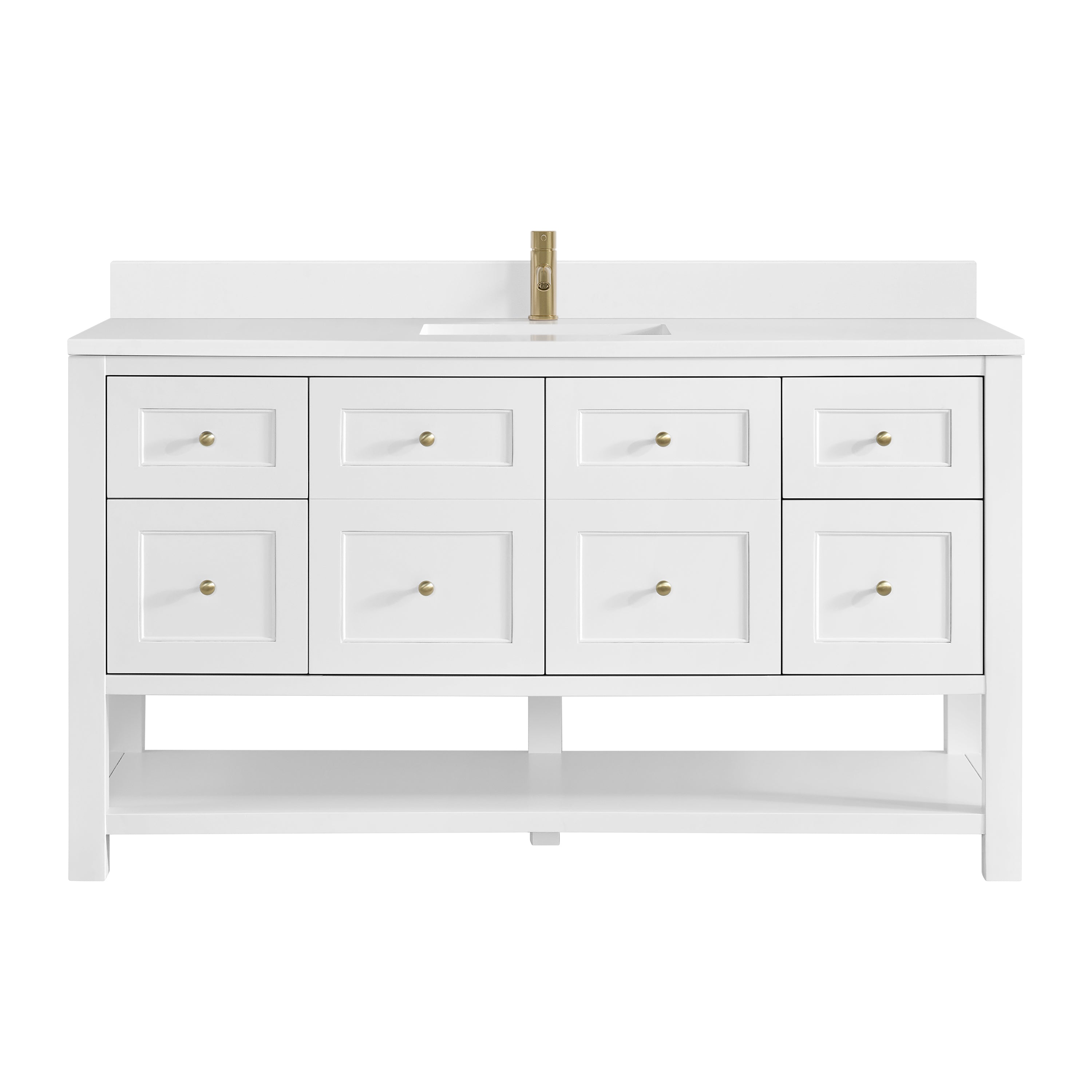James Martin Breckenridge 60" Single Vanity in Bright White with 3cm Countertop