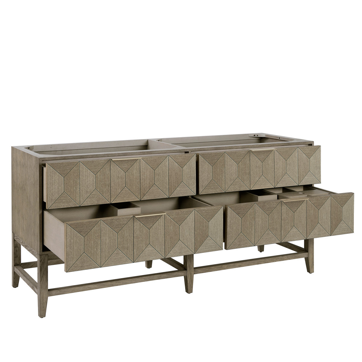 Emmeline 72" Double Vanity Cabinet, Pebble Oak