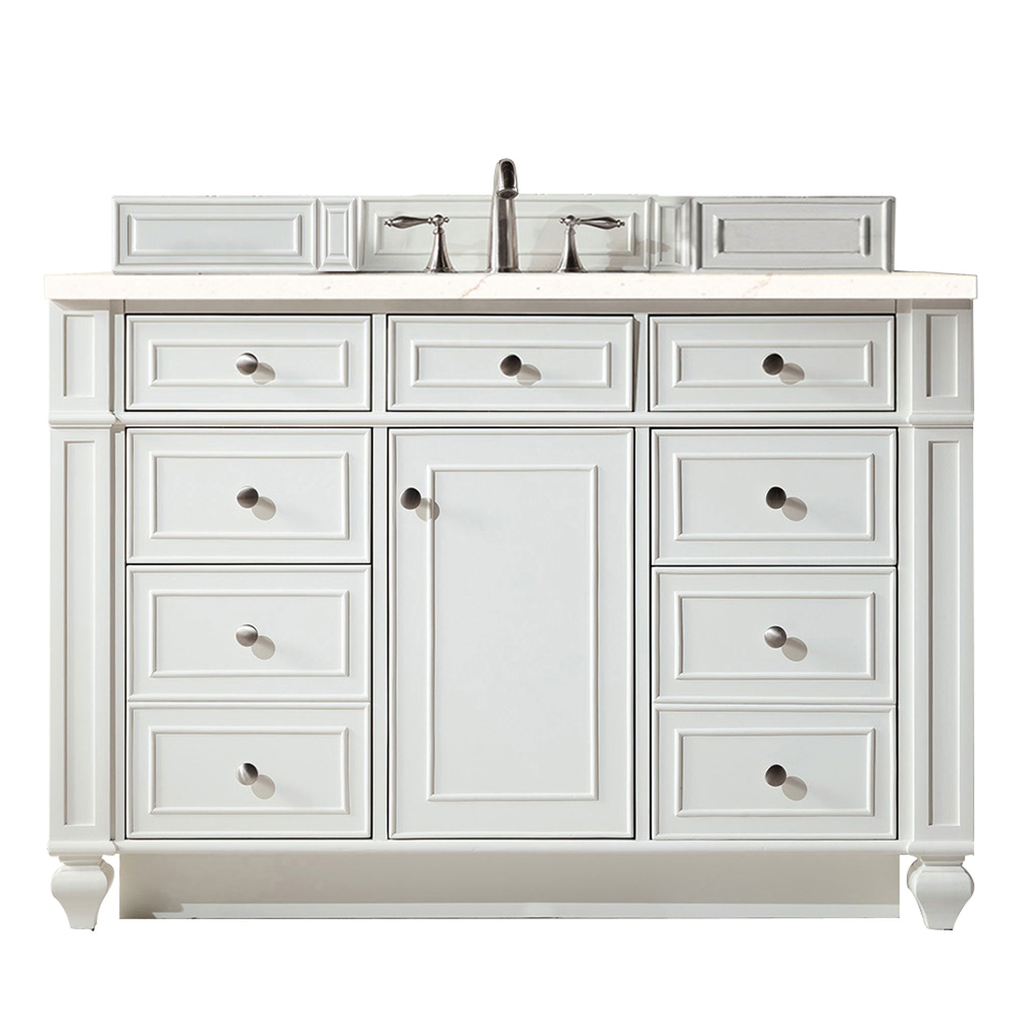 James Martin Bristol 48" Single Vanity in Bright White with 3cm Countertop
