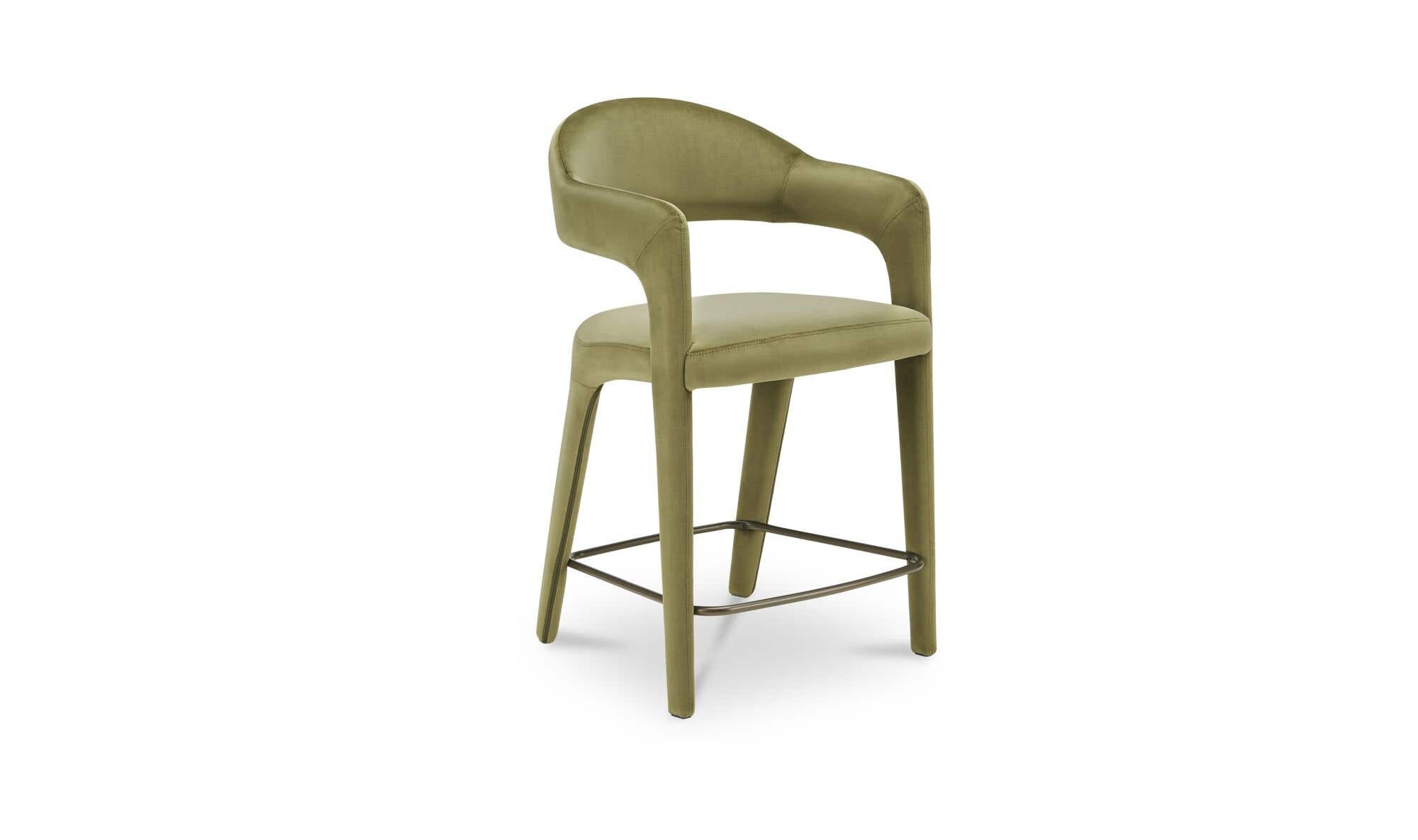 Moes Martens Counter Stool Green Velvet YM-1010