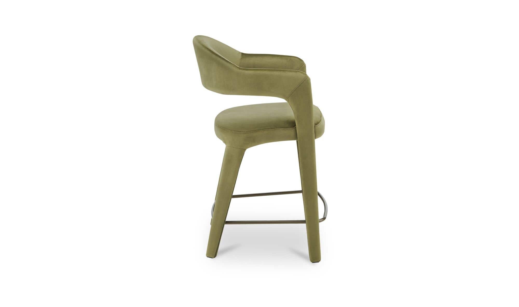 Moes Martens Counter Stool Green Velvet YM-1010