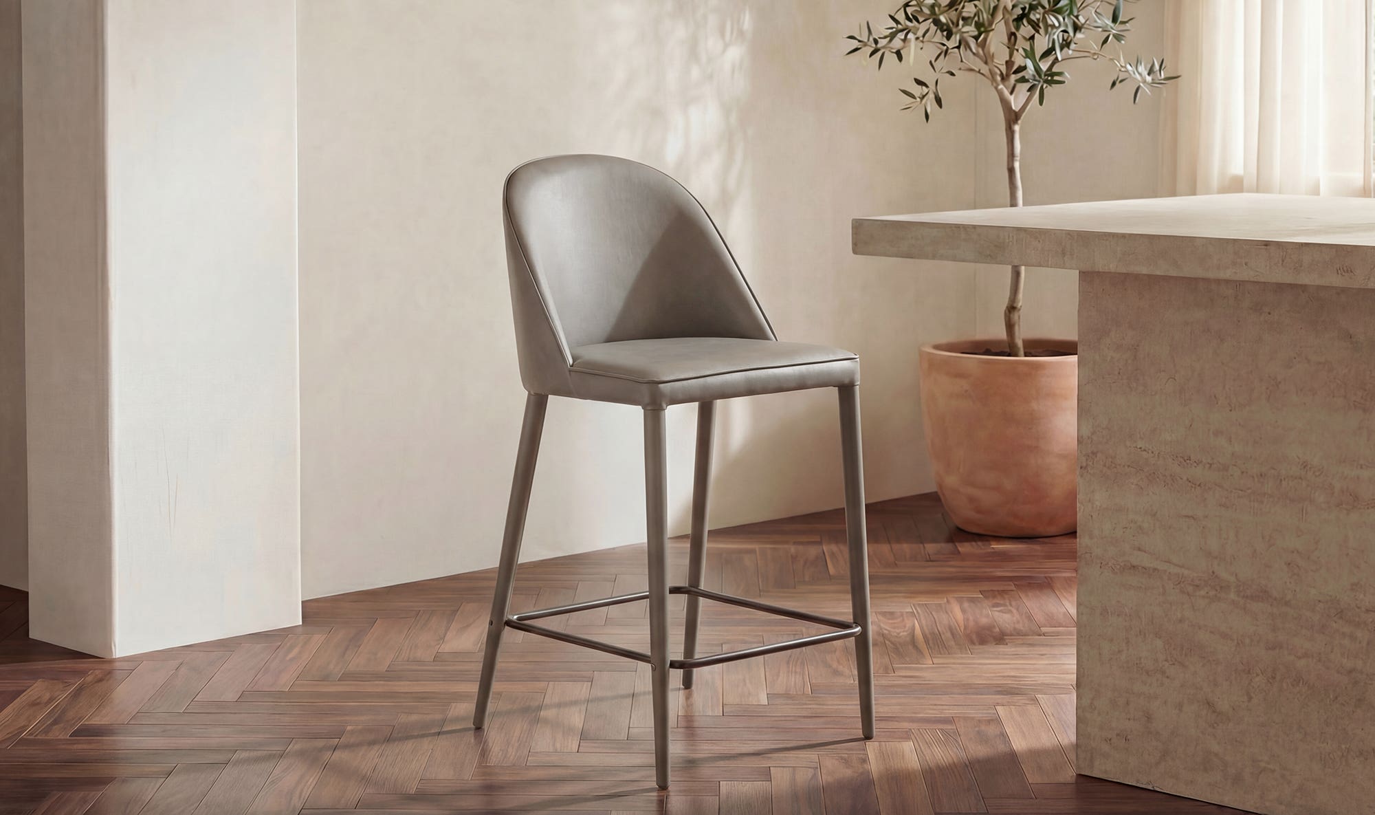 Moes Burton Counter Stool Vegan Leather YM-1033