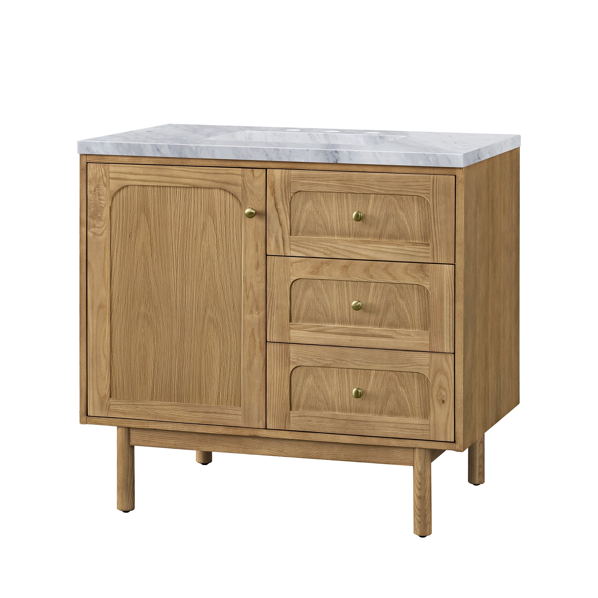 James Martin Laurent 36" Single Vanity in Light Natural Oak with 3cm Countertop